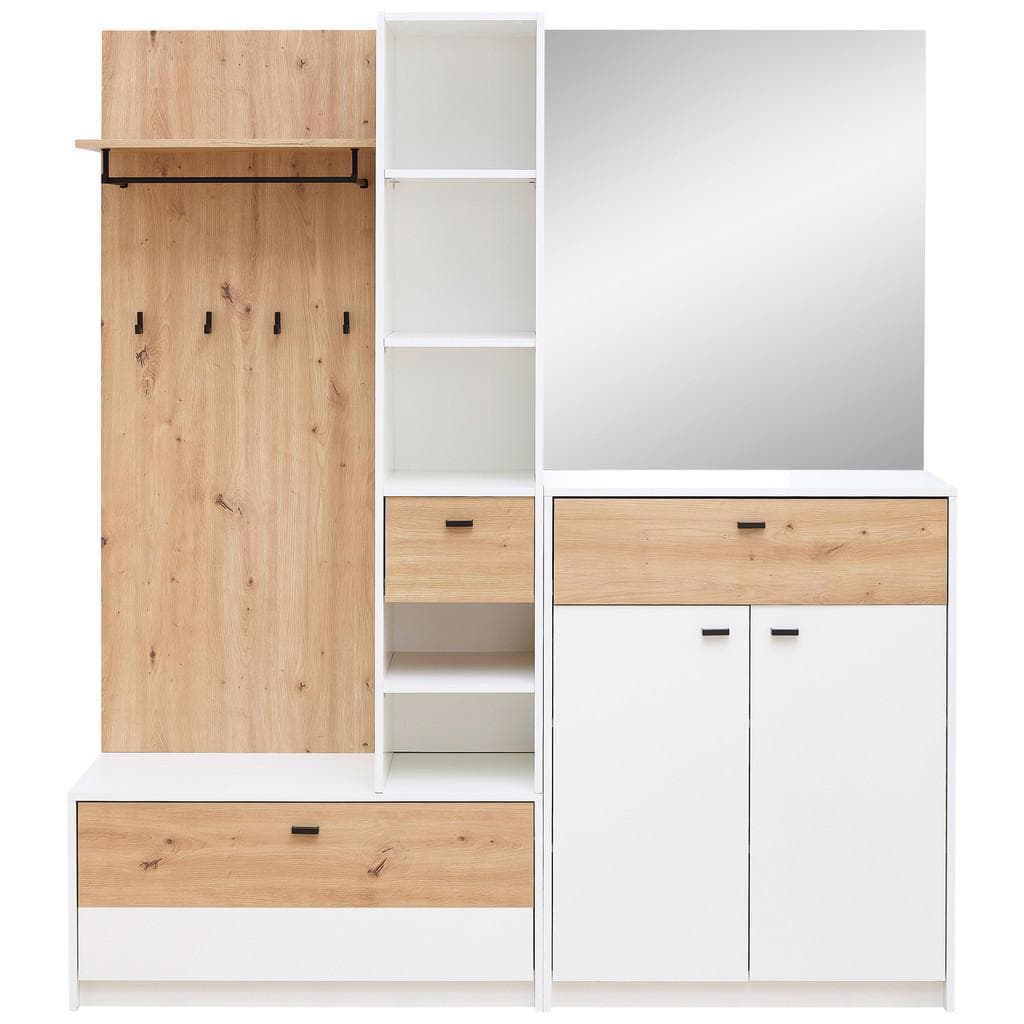 Xora Garderobe Weiß Eiche Artisan 5-teilig