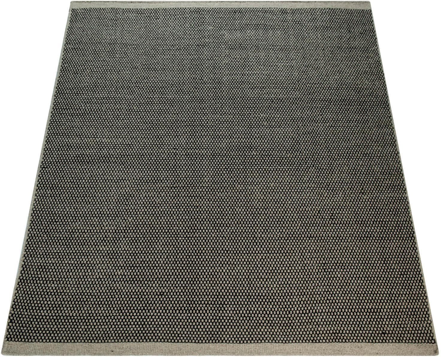 Paco Home Wollteppich Kasko 300 Grau Handgewebt