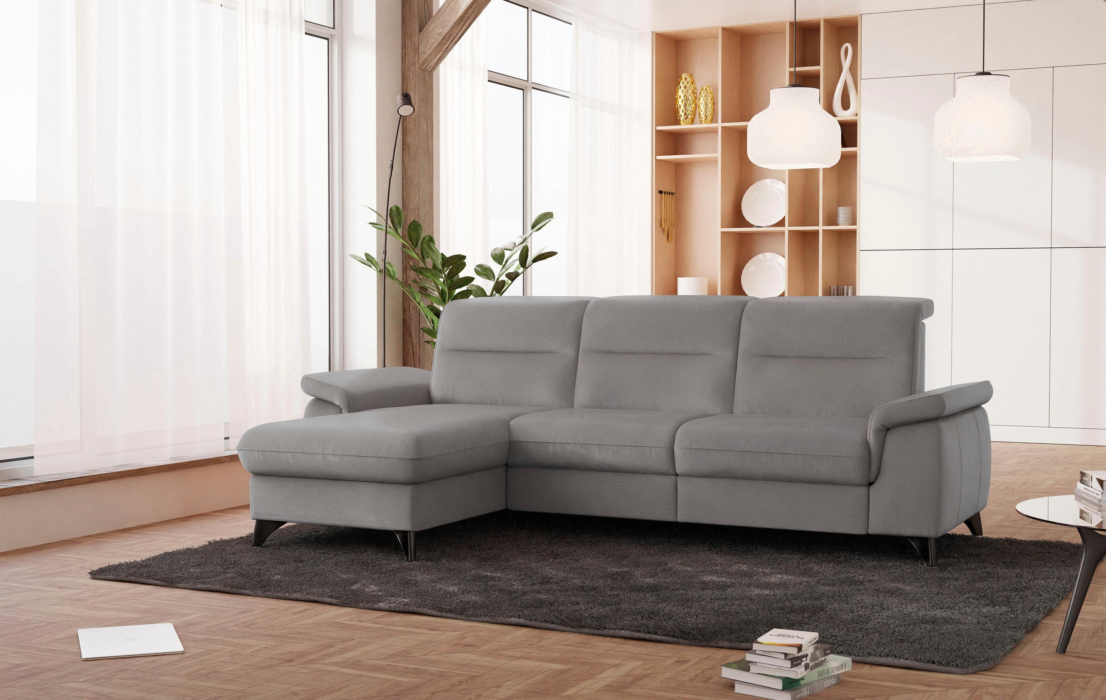 Ecksofa SIT & MORE Astoria L-Form Grau Motorische Relaxfunktion