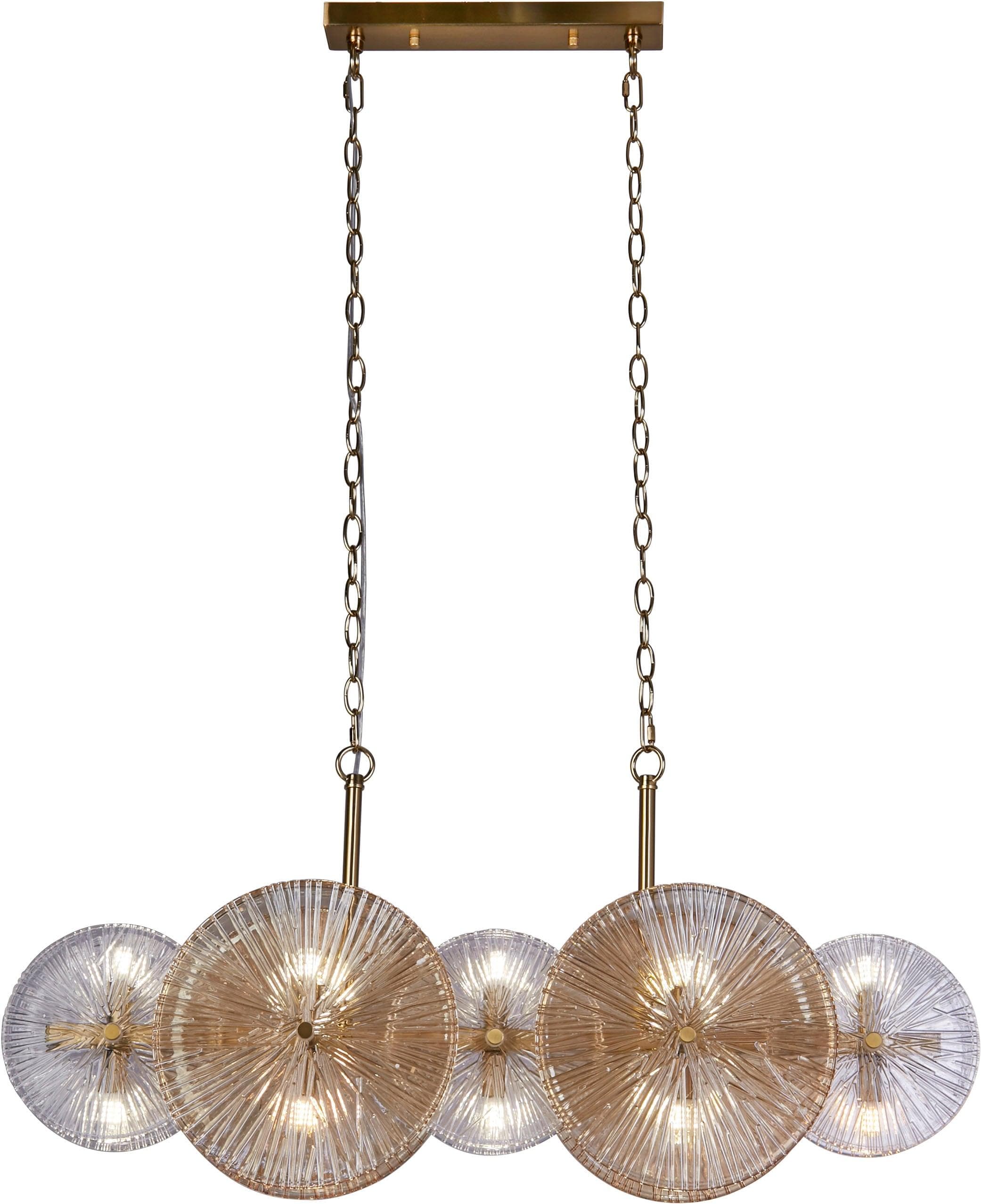 Hängeleuchte Wagon Wheel 10-flammig Messingfarben