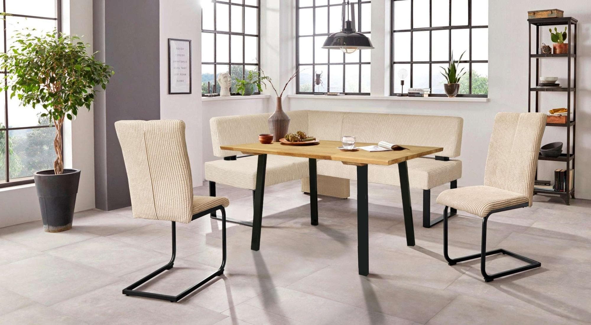 OTTO HOME Eckbankgruppe Oliver mit Massivholztisch Eiche