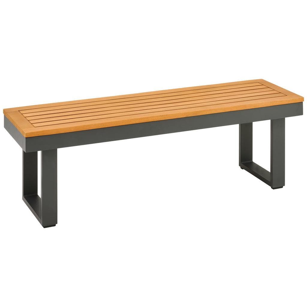 Amatio Sitzbank Anthrazit Akazie massiv Holz Metall 2-Sitzer
