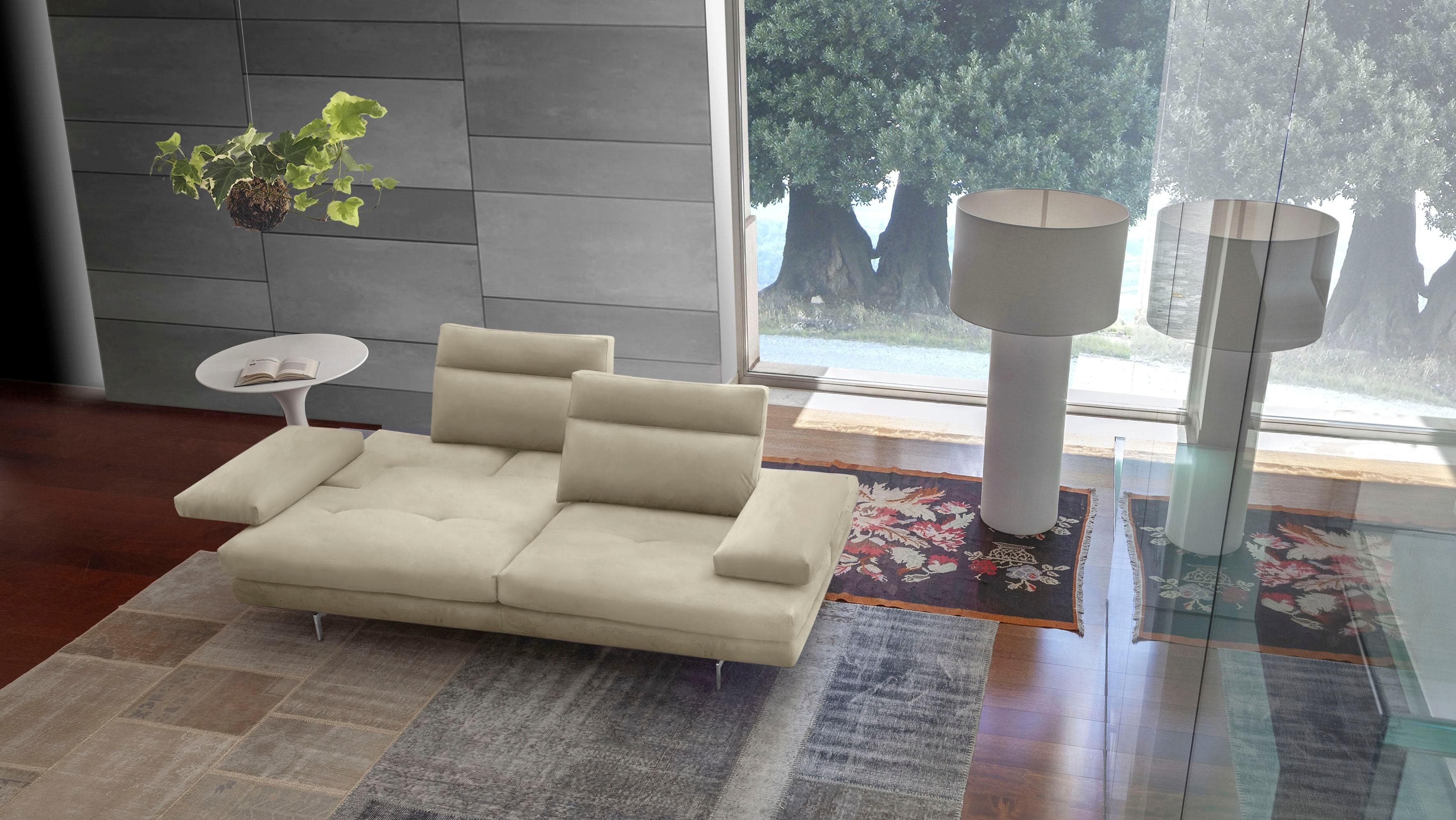 CALIA ITALIA Toby Wing 3-Sitzer Sofa Beige Mikrofaser