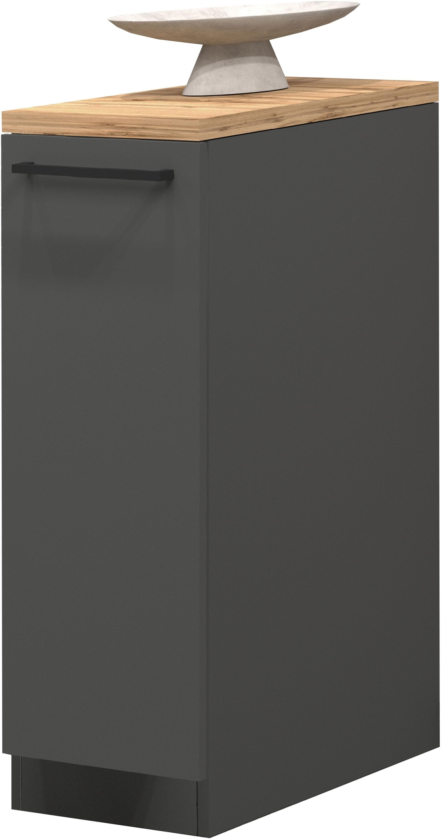 Kochstation Apothekerschrank KS-Sole Anthrazit Eiche 30cm