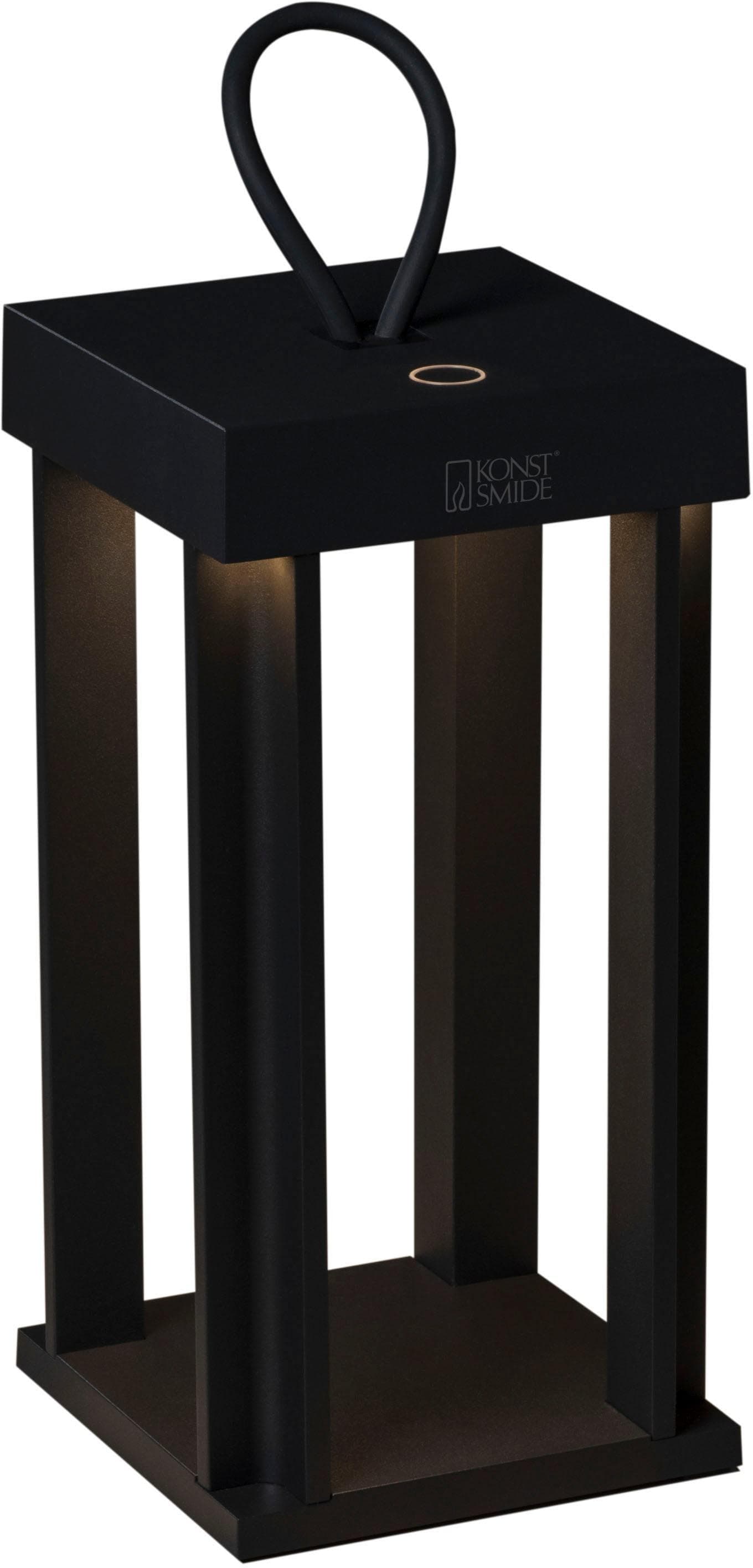 KONSTSMIDE LED Laterne Cannes Schwarz Dimmbar Akku