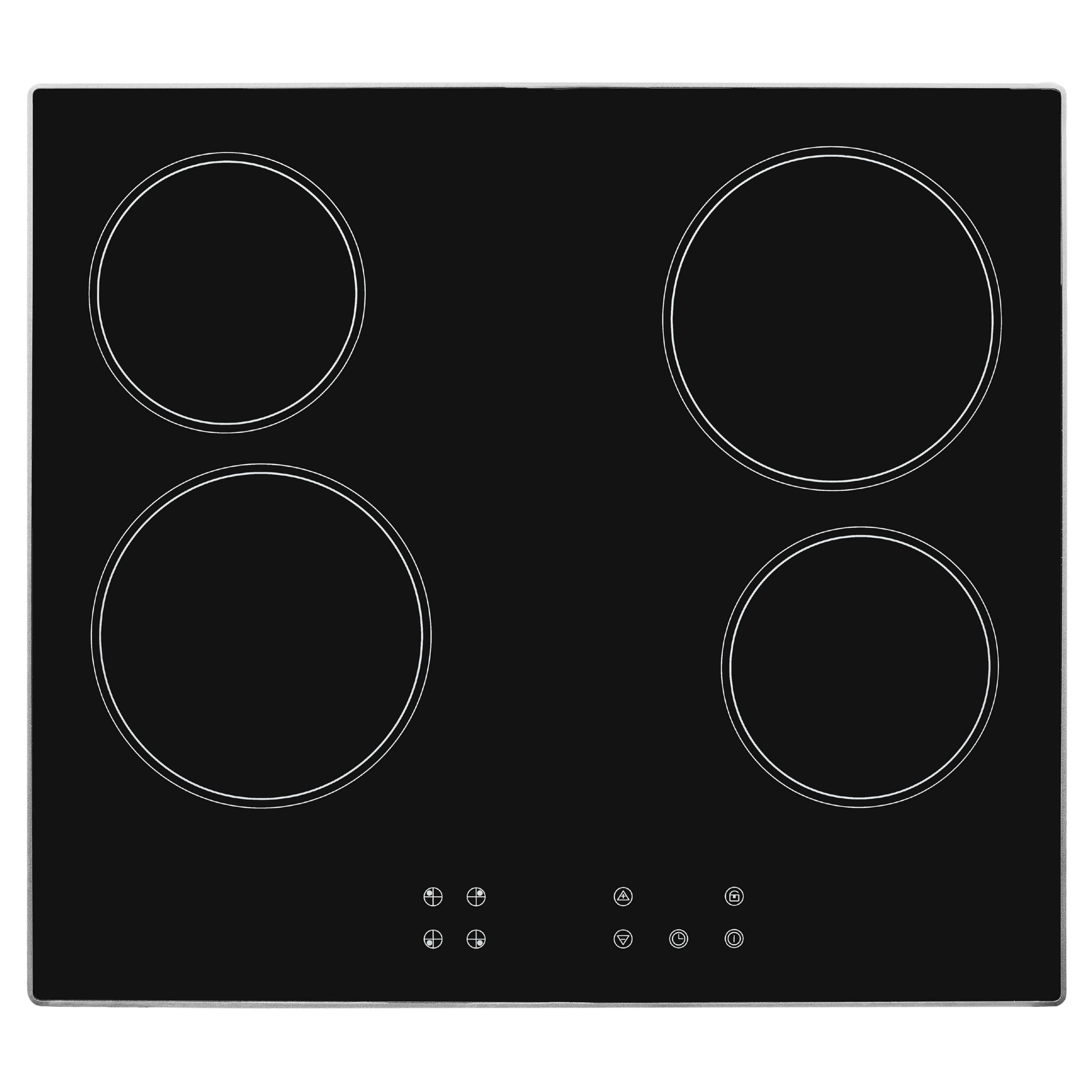 EXQUISIT Elektro-Kochfeld 4-Zonen Schwarz Touch-Control