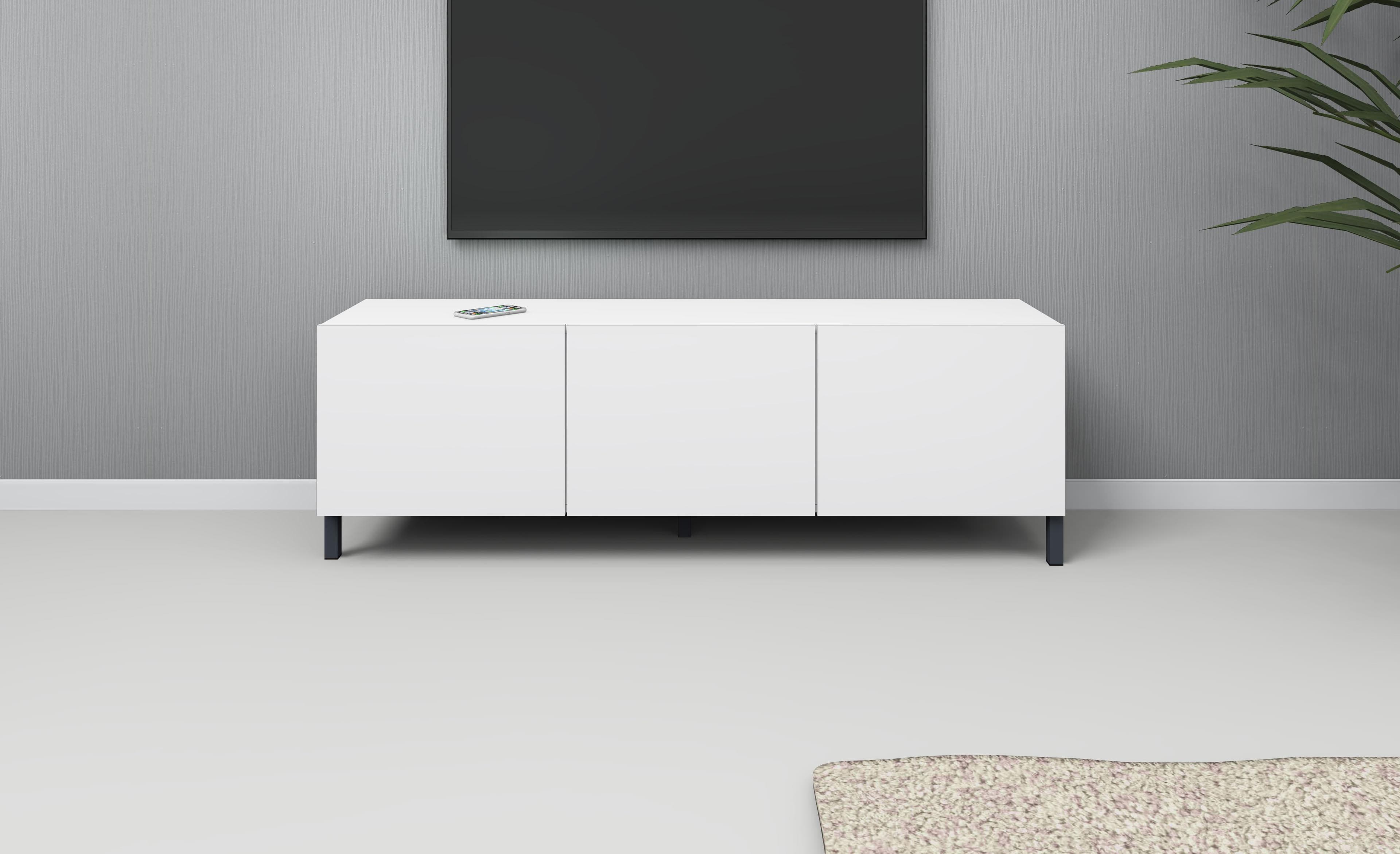 borchardt Möbel Lowboard Sophia Weiß Matt 3-türig TV-Schrank
