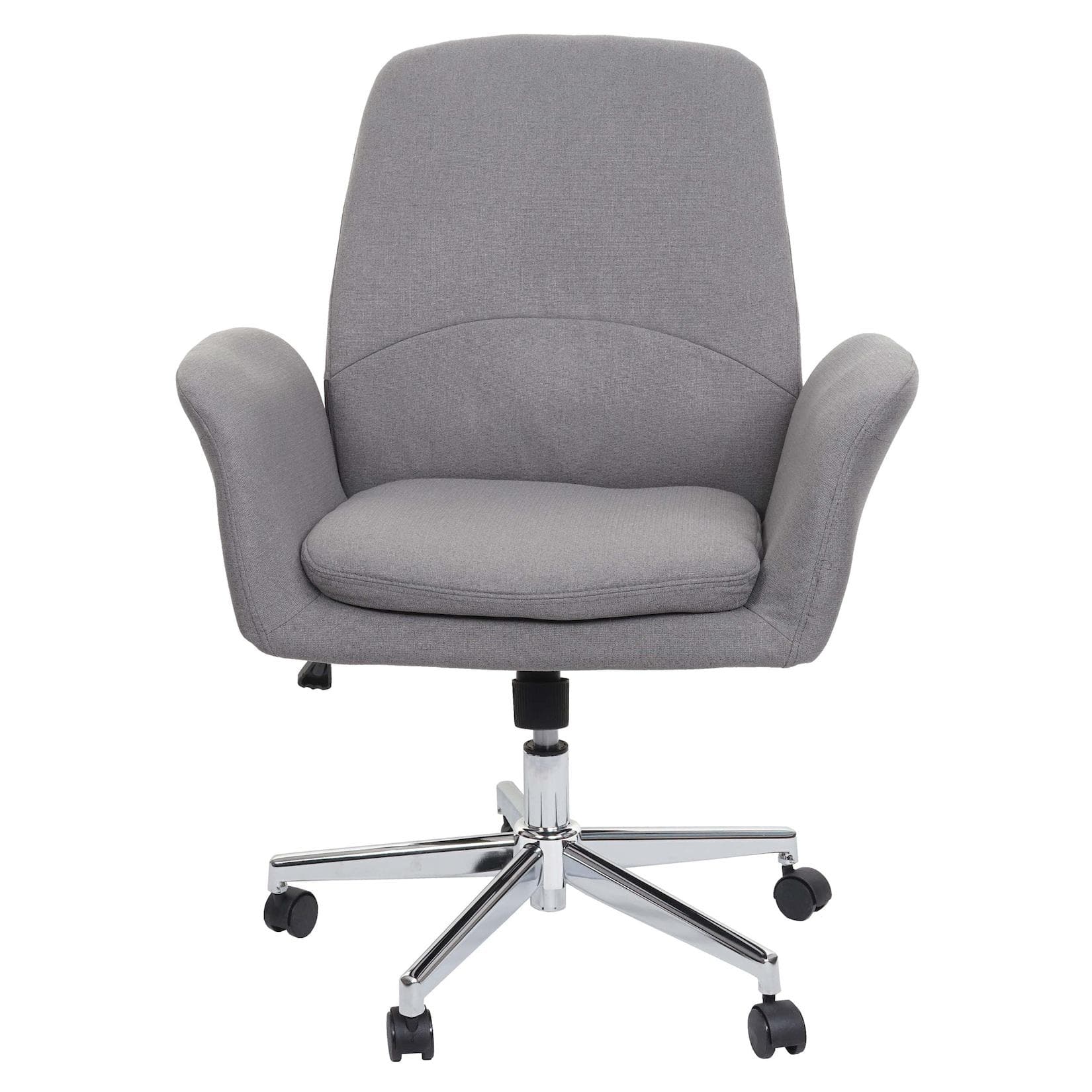 Bürostuhl MCW-K23 grau mit Armlehne Stoff