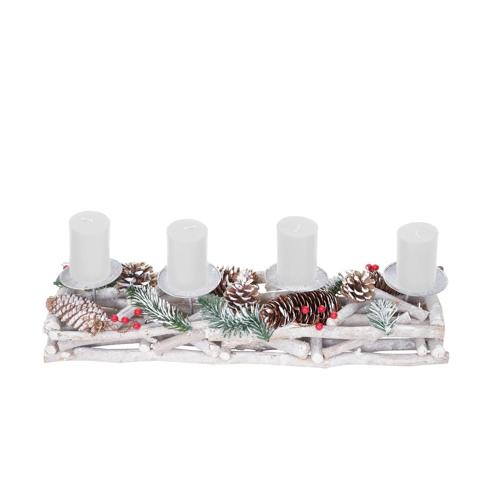 MCW Adventskranz T867 Mit 4 Kerzenhaltern Aufwendig Geschmückt