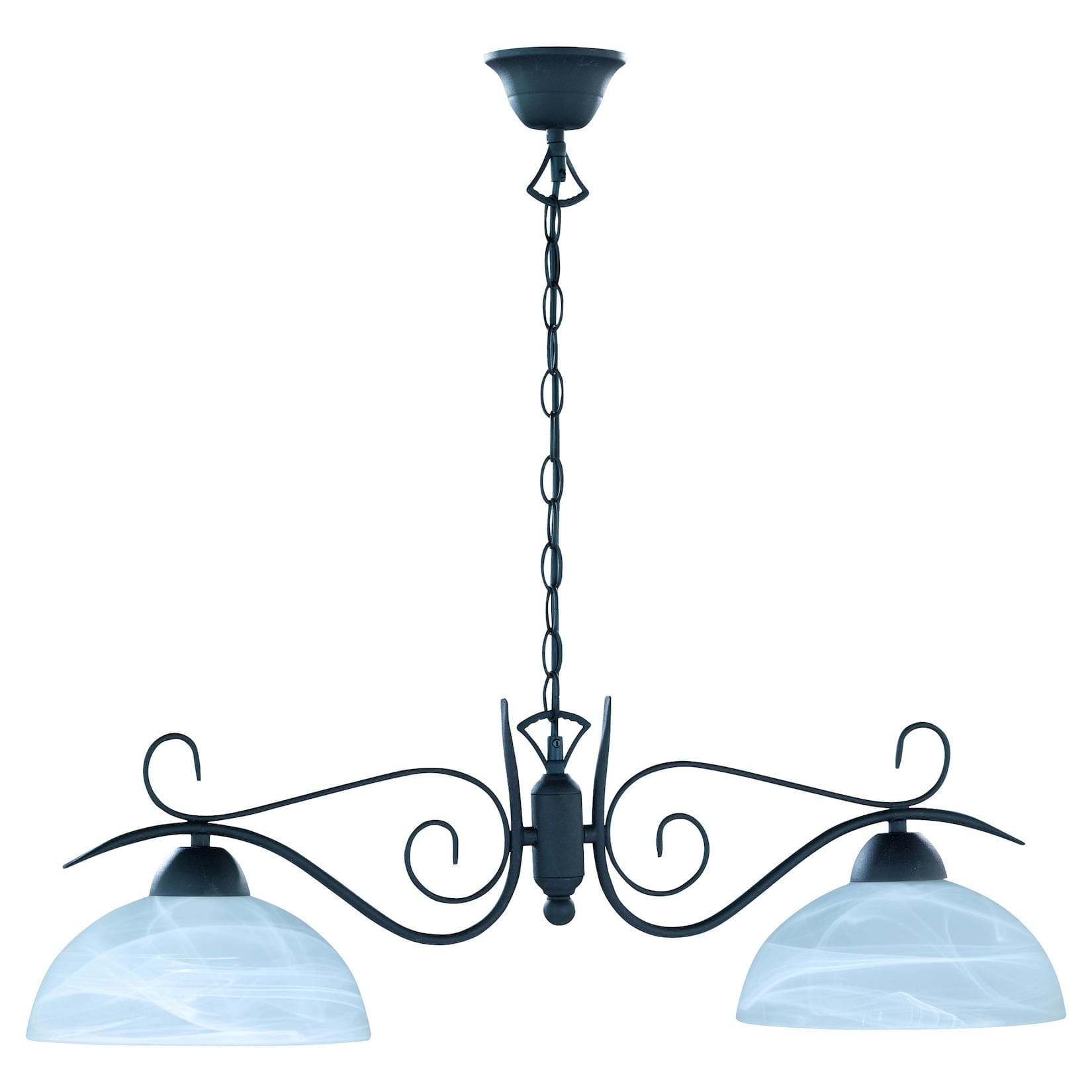 Reality Trio Ardennes Pendelleuchte Landhausstil Alabaster Rostfarben