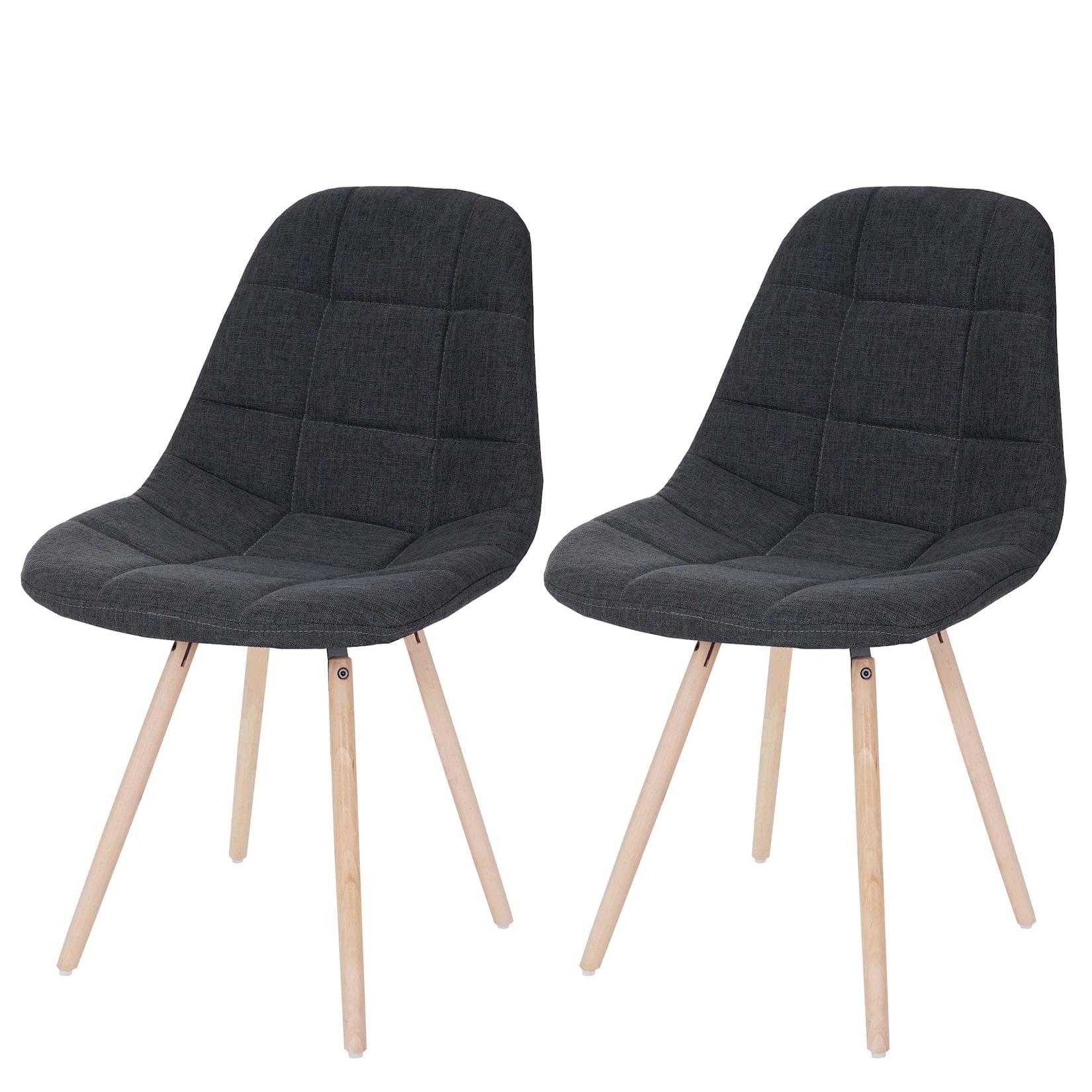2er-Set Esszimmerstuhl MCW-A60 II Retro 50er Jahre Design Stoff dunkelgrau