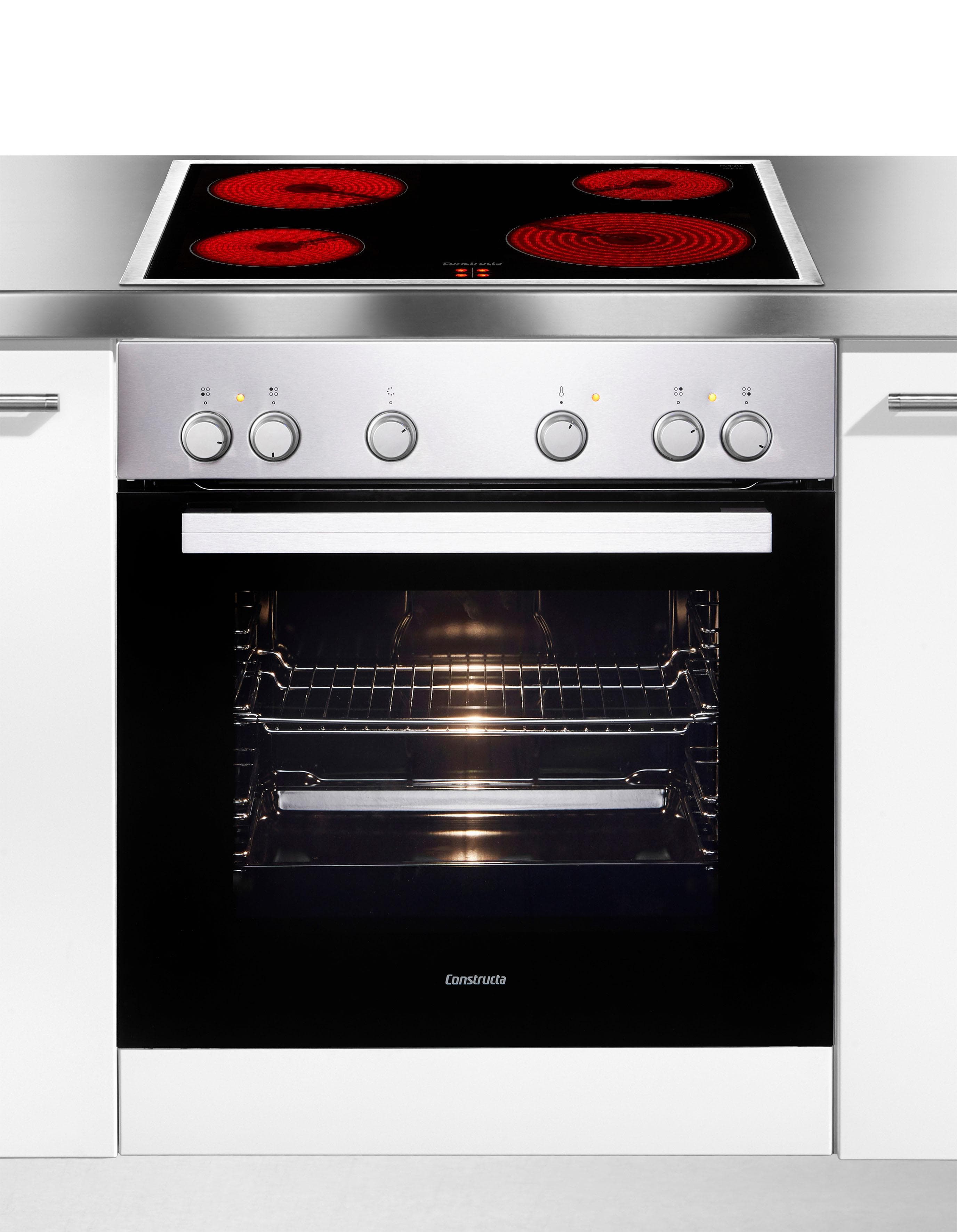 CONSTRUCTA Elektro-Herd-Set CX3HS601 - Silber/Edelstahl