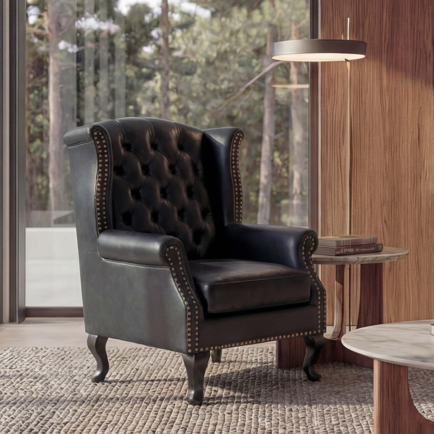 MCW Relaxsessel Oxford Kunstleder PU Chesterfield-Optik