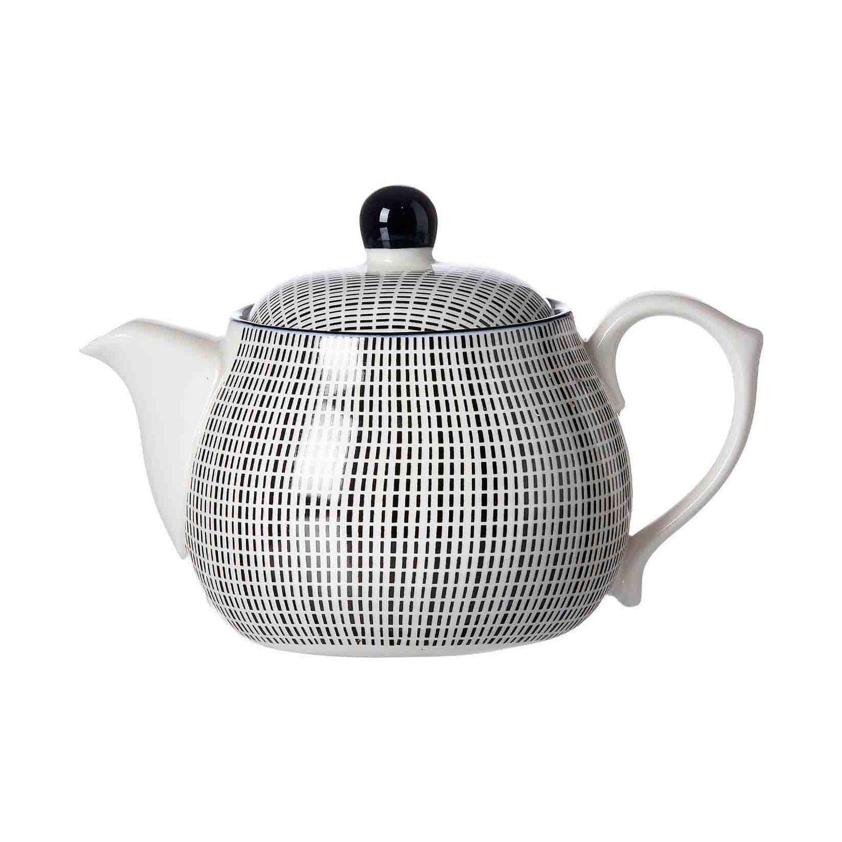 Ritzenhoff Breker Teekanne Takeo Schwarz/Weiß Keramik Ornament 500 ml
