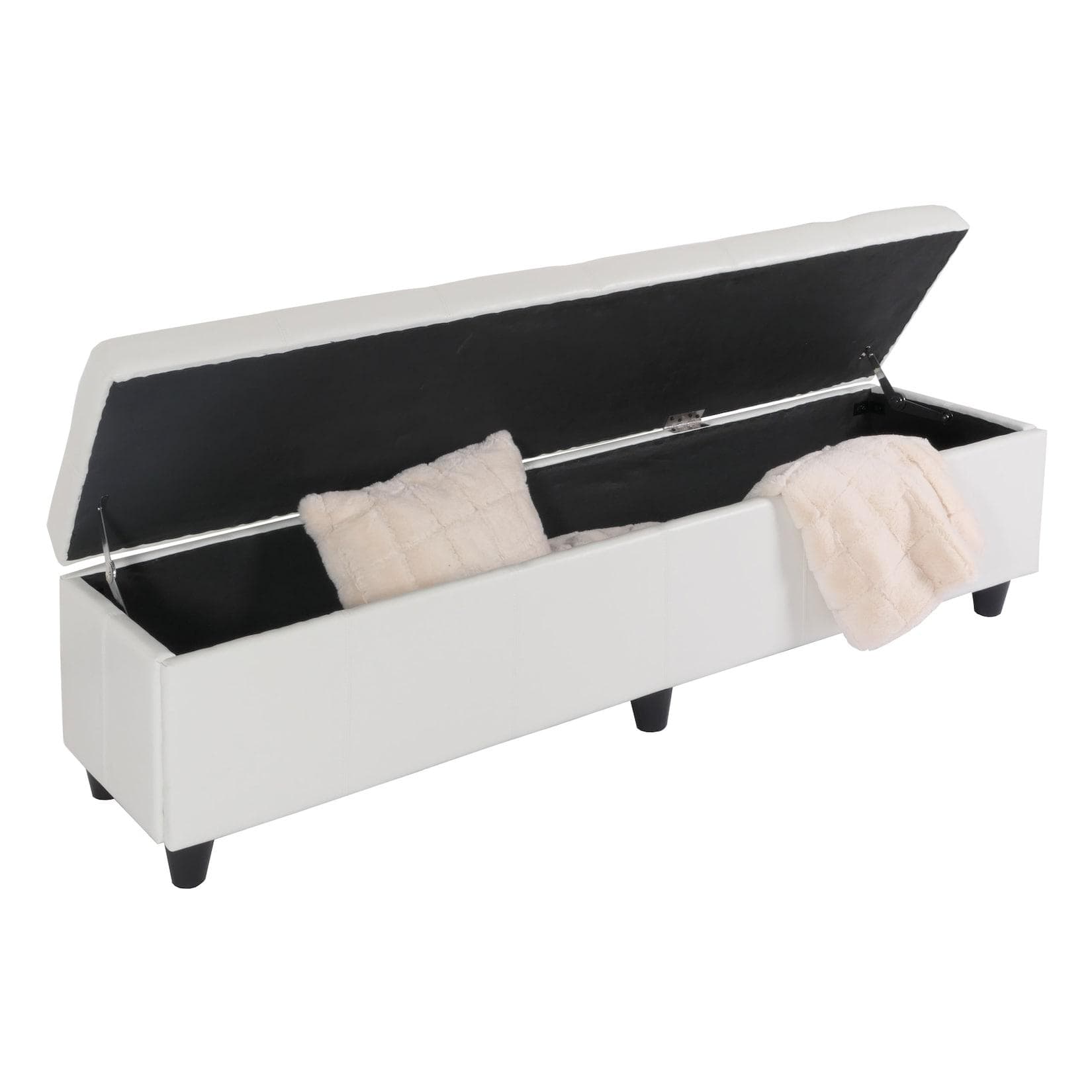 MCW Sitzbank mit Aufbewahrung Arezzo XXL Leder weiß