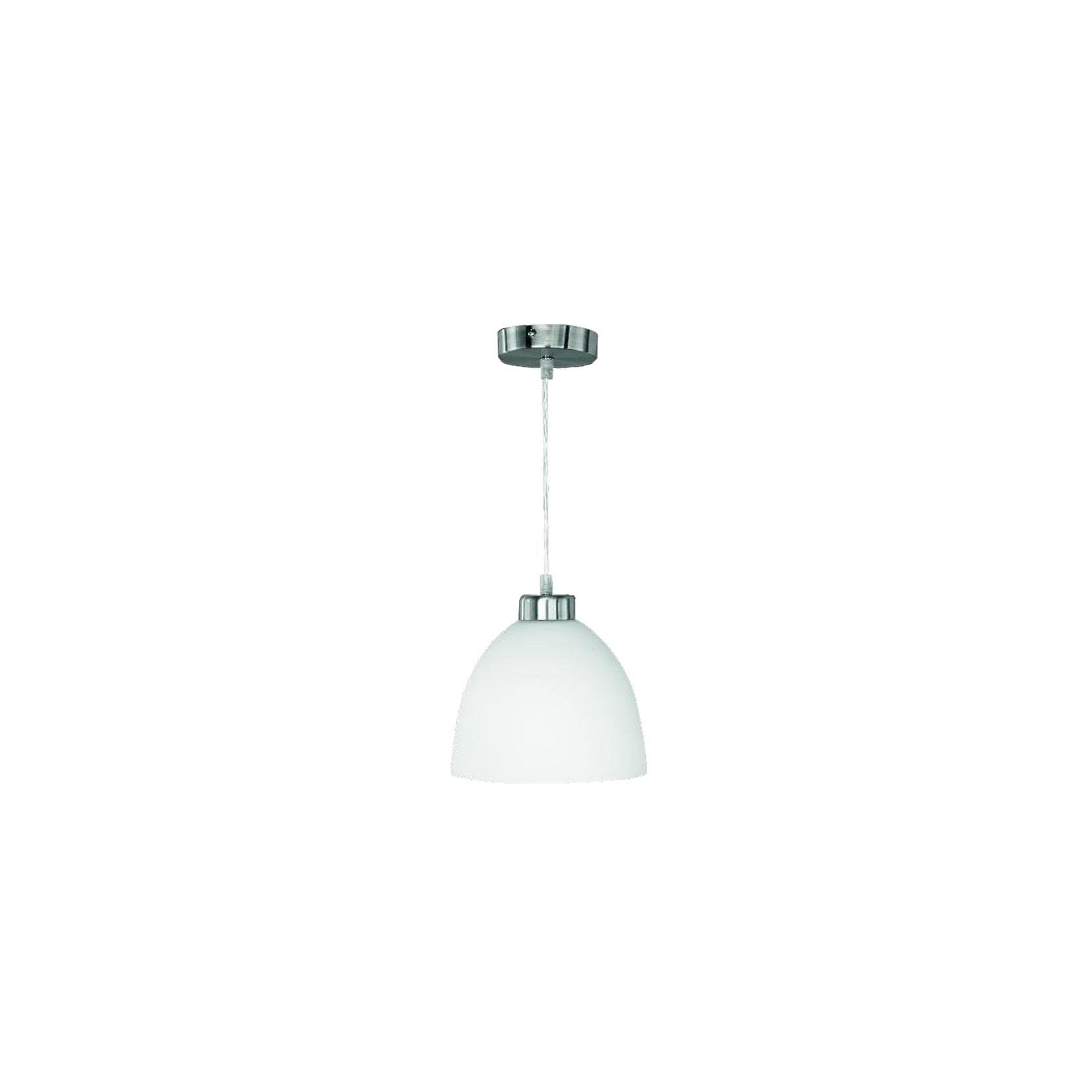 Reality Trio Pendelleuchte nickel matt Glas Opal weiß D=20cm