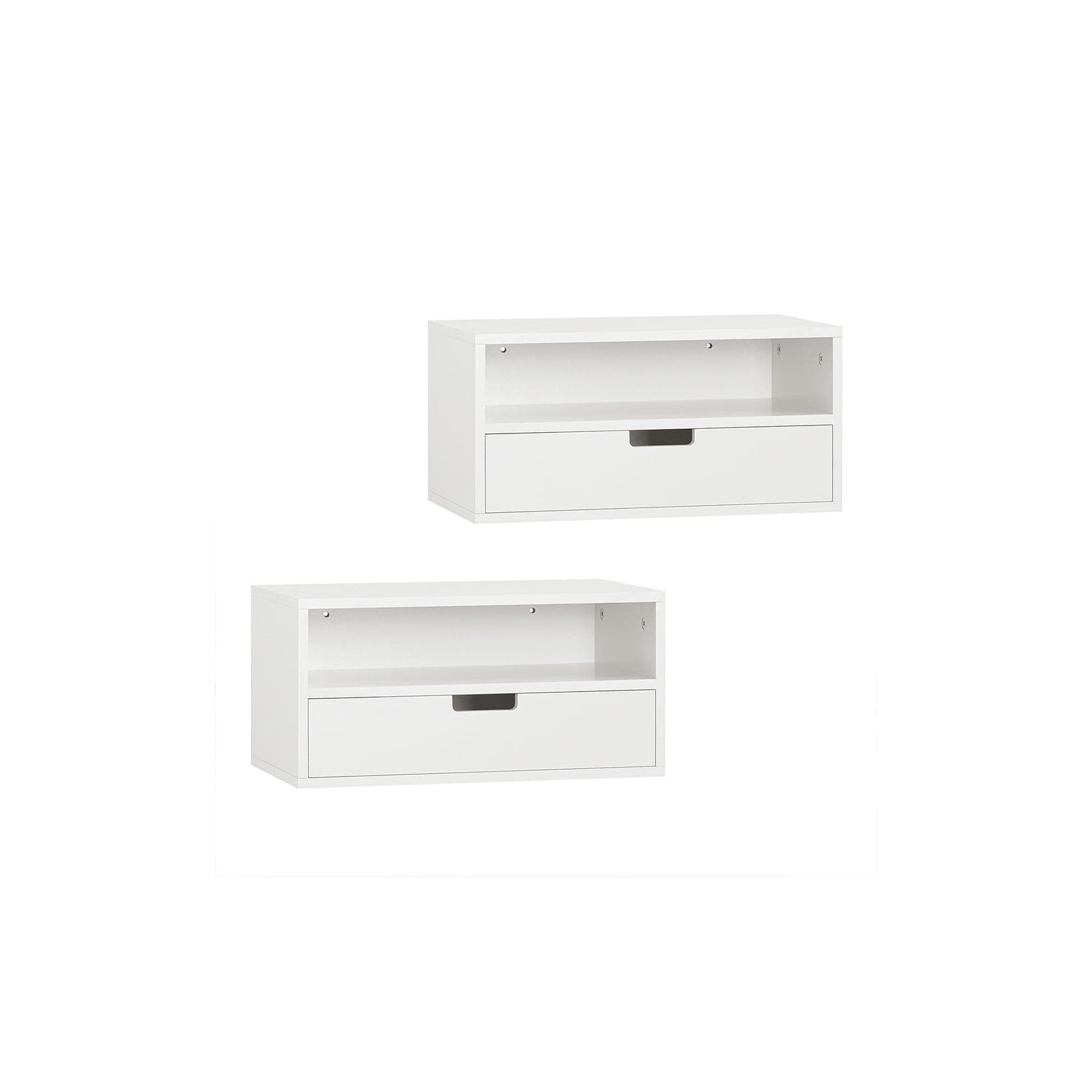 Schwebender Nachttisch aus MDF in Weiß