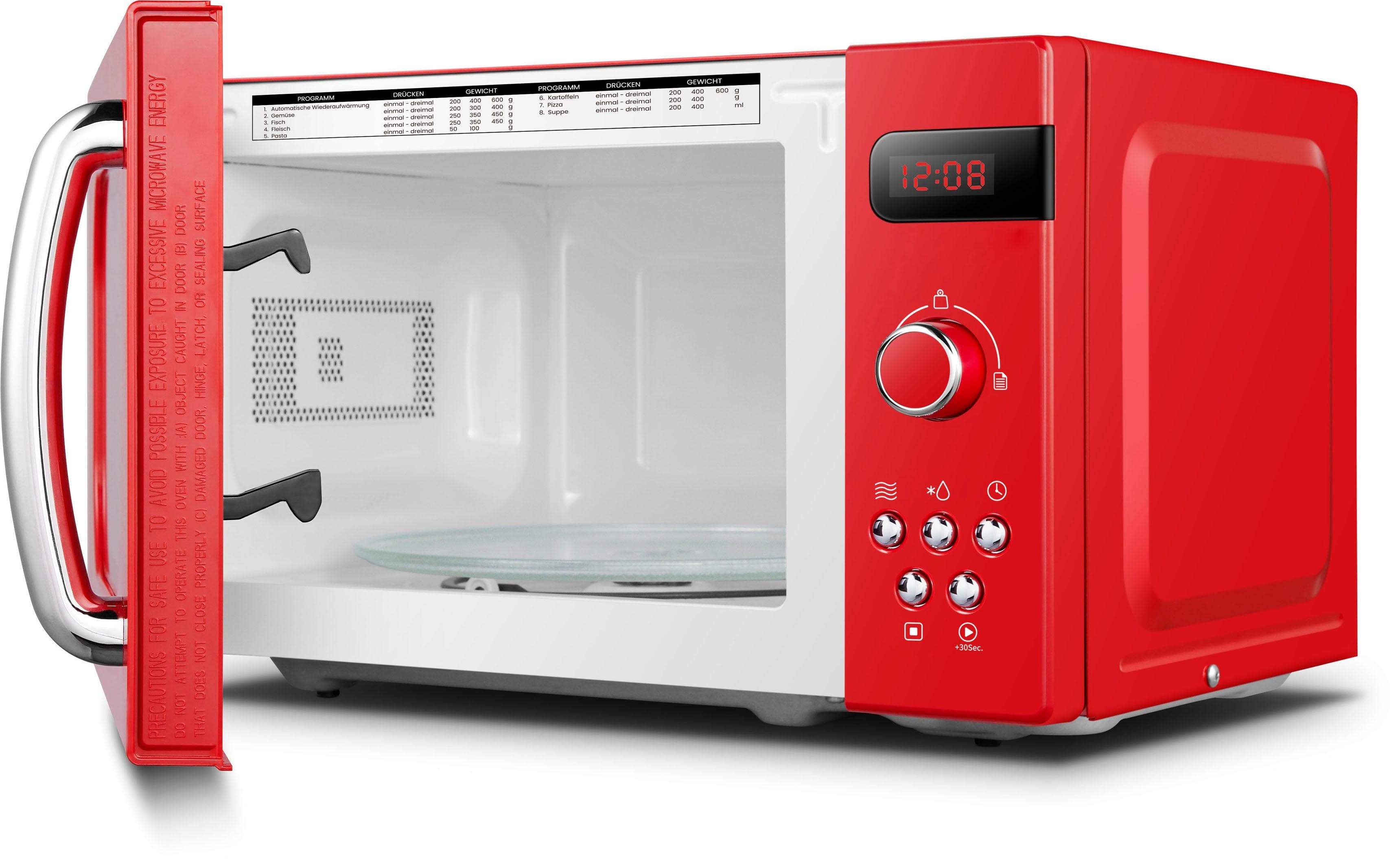 COMFEE Mikrowelle Retro 20L 800W Rot