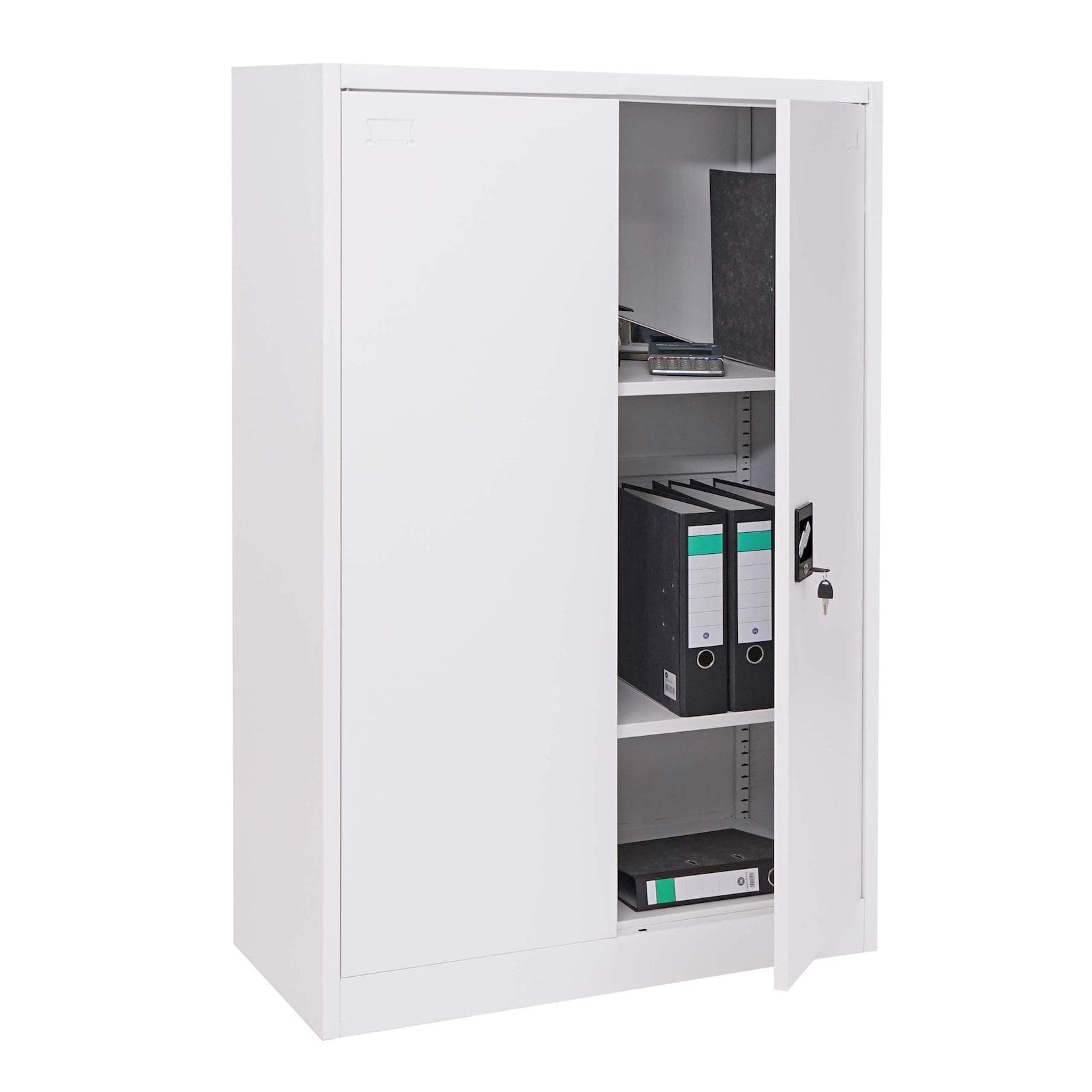 Aktenschrank MCW-H17 2 Türen weiß Metall