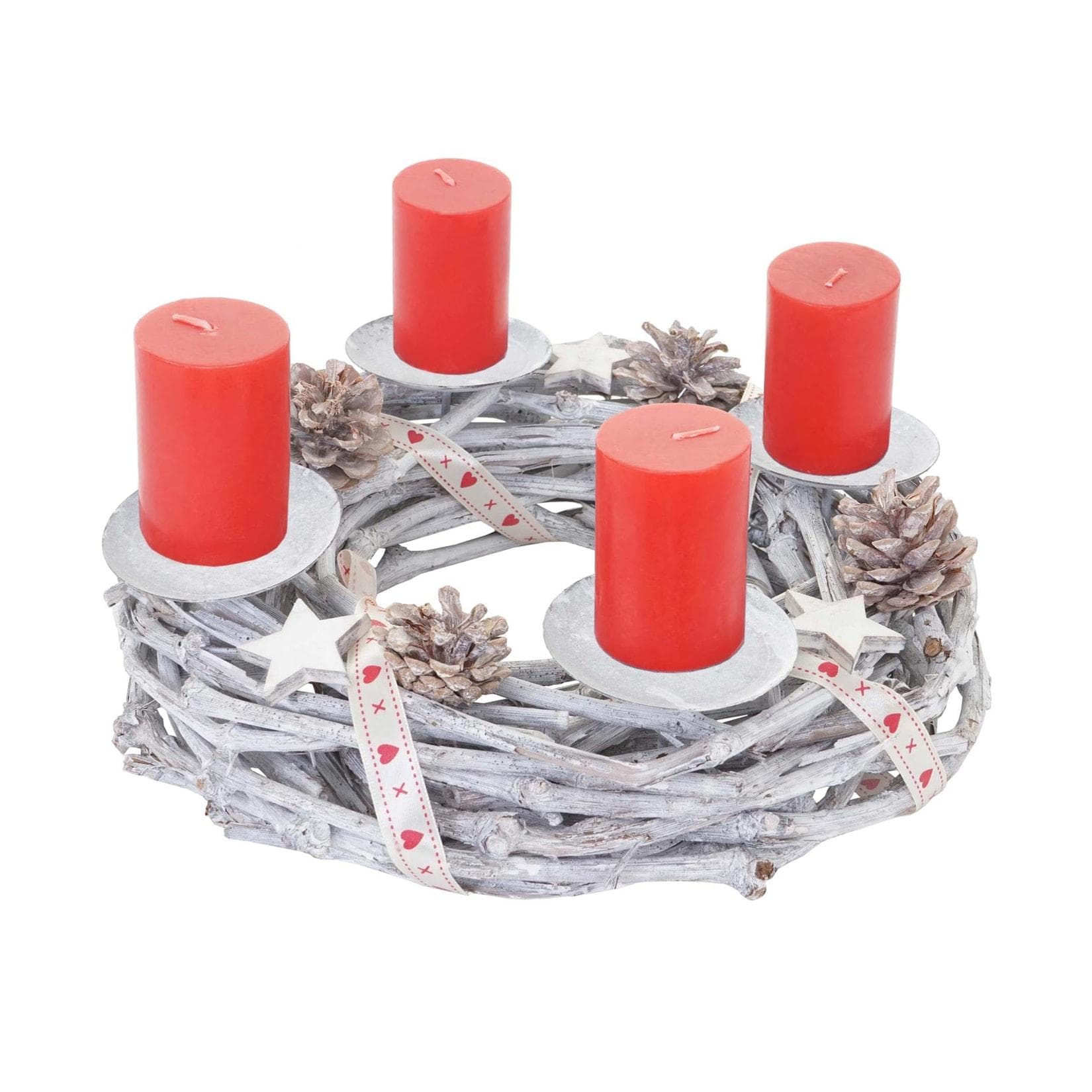 MCW Adventskranz T783 Mit 4 Kerzenhaltern Aufwendig Geschmückt