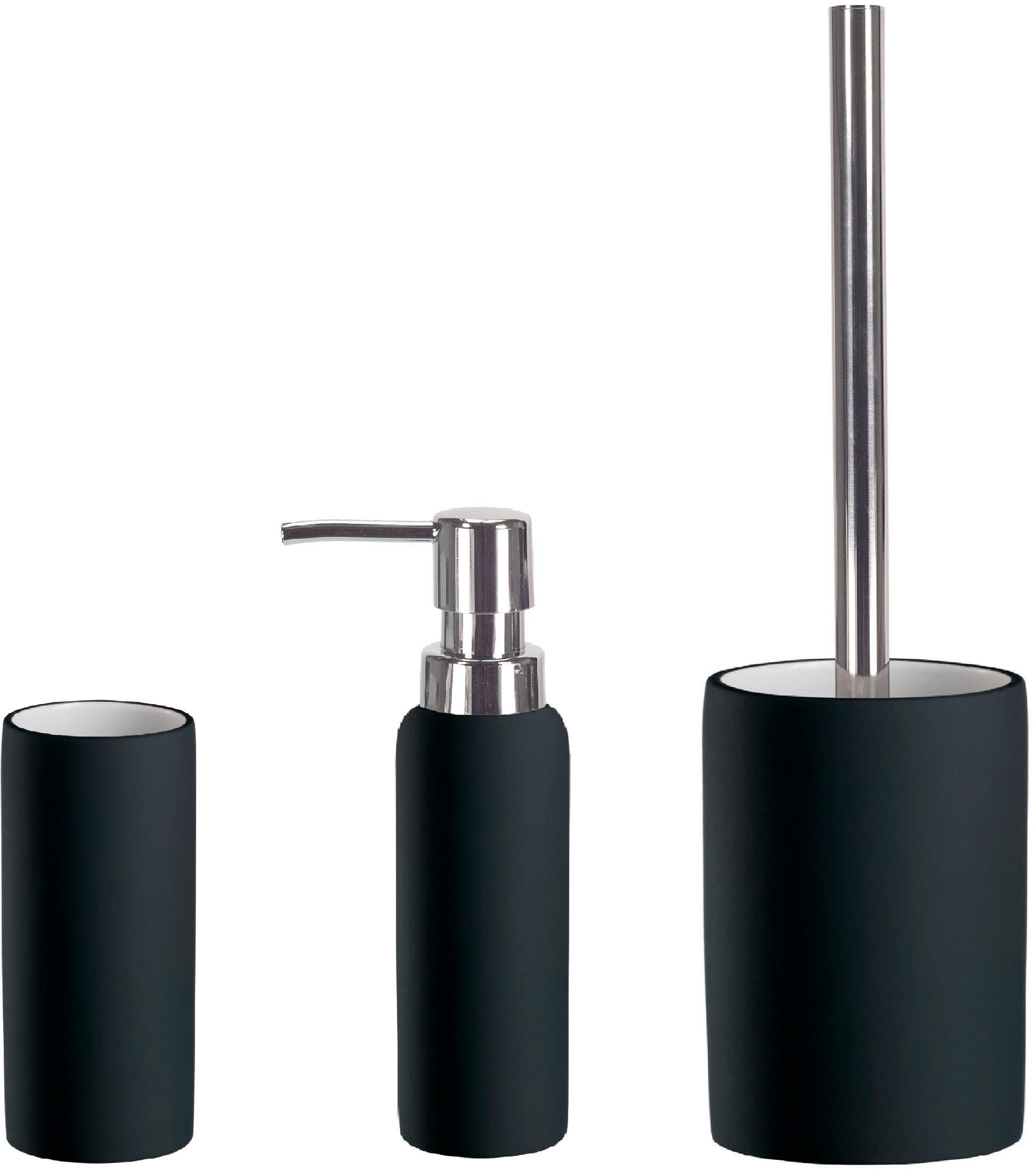 Badaccessoire-Set KLEINE WOLKE Pur Schwarz Keramik