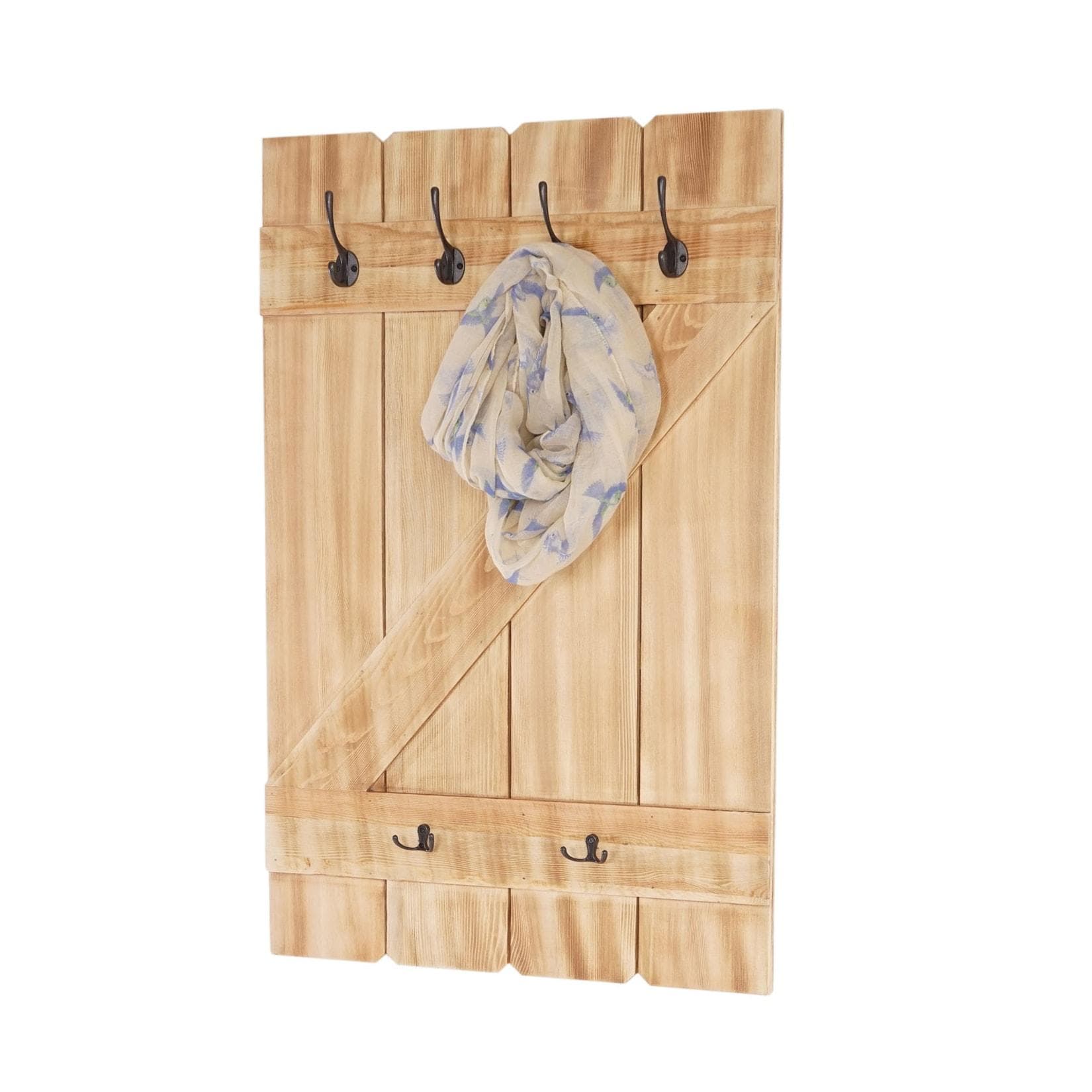 Wandgarderobe MCW-D13 mit 6 Haken Kiefer 91x60cm