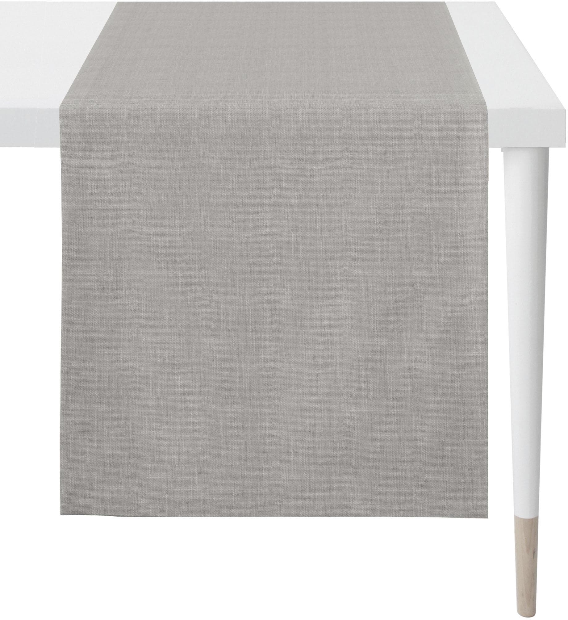 Tischläufer Apelt Arizona Uni-Basic Grau 50x150cm Leinen Polyester