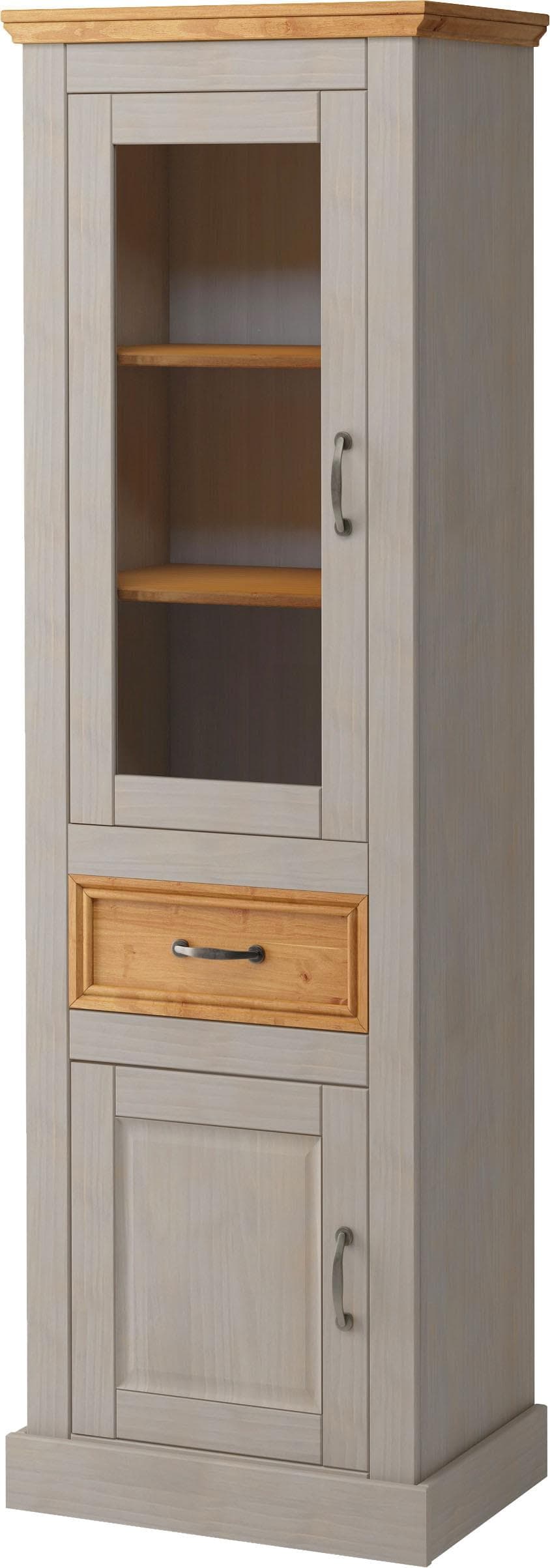 OTTO HOME Vitrine Selma grau/natur Landhaus-Stil