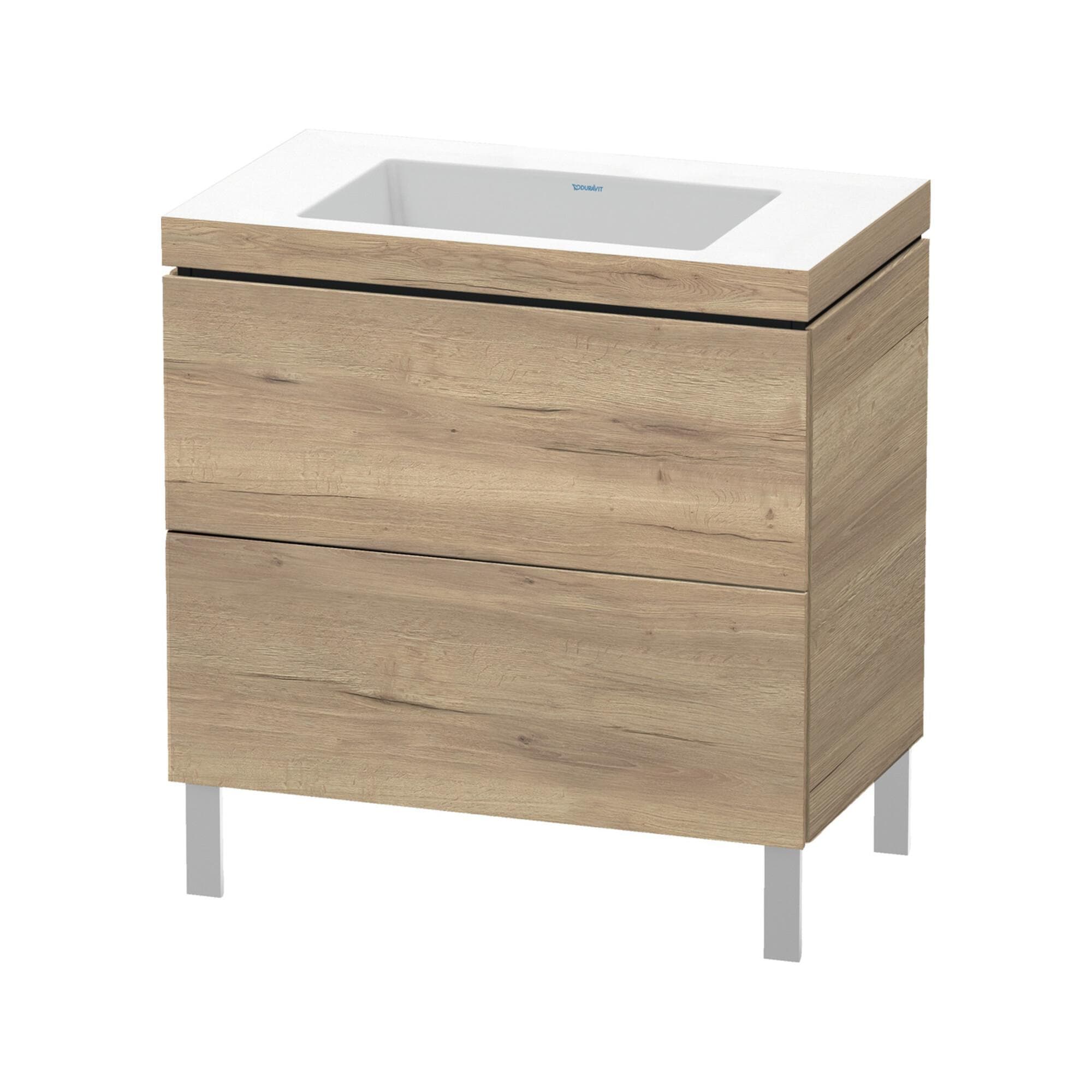 Modernes Waschtisch-Set aus Eiche und Marmor