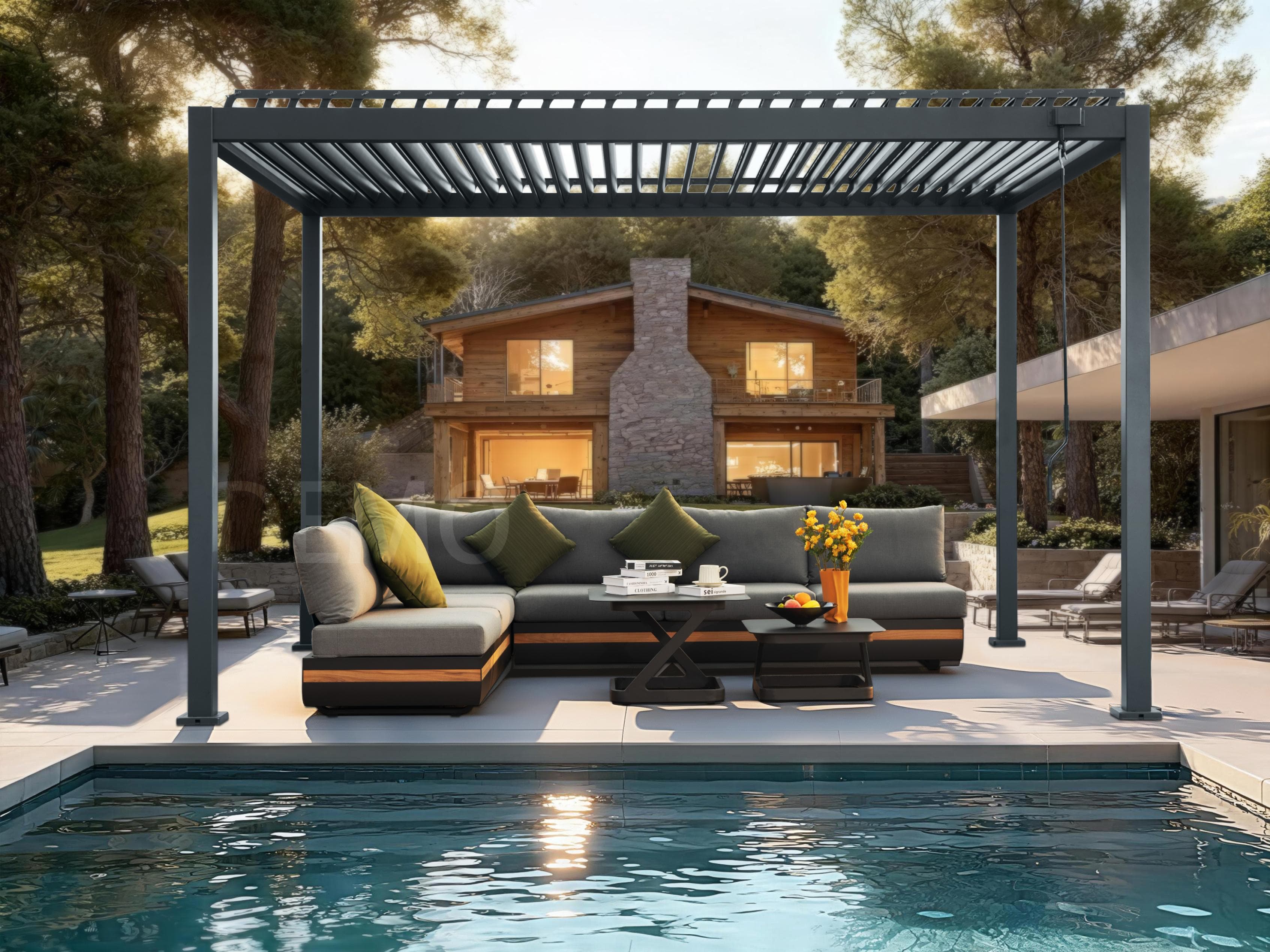 Pavillon KONIFERA "Lucida Premium" Weiß Aluminium