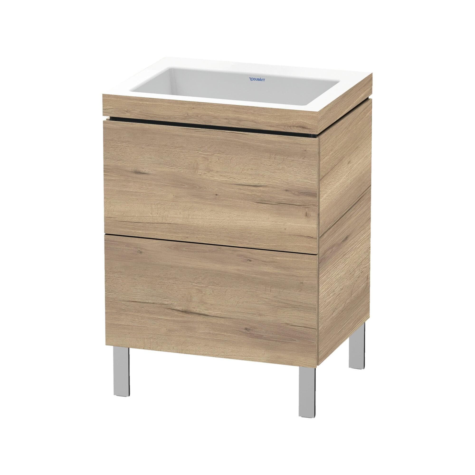 Modernes Waschtisch-Set aus Eiche und Marmor