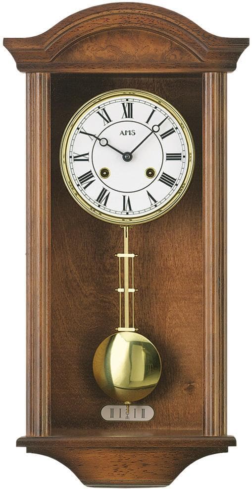 AMS Pendelwanduhr R614/1 Klassisch Nussbaum Massivholz