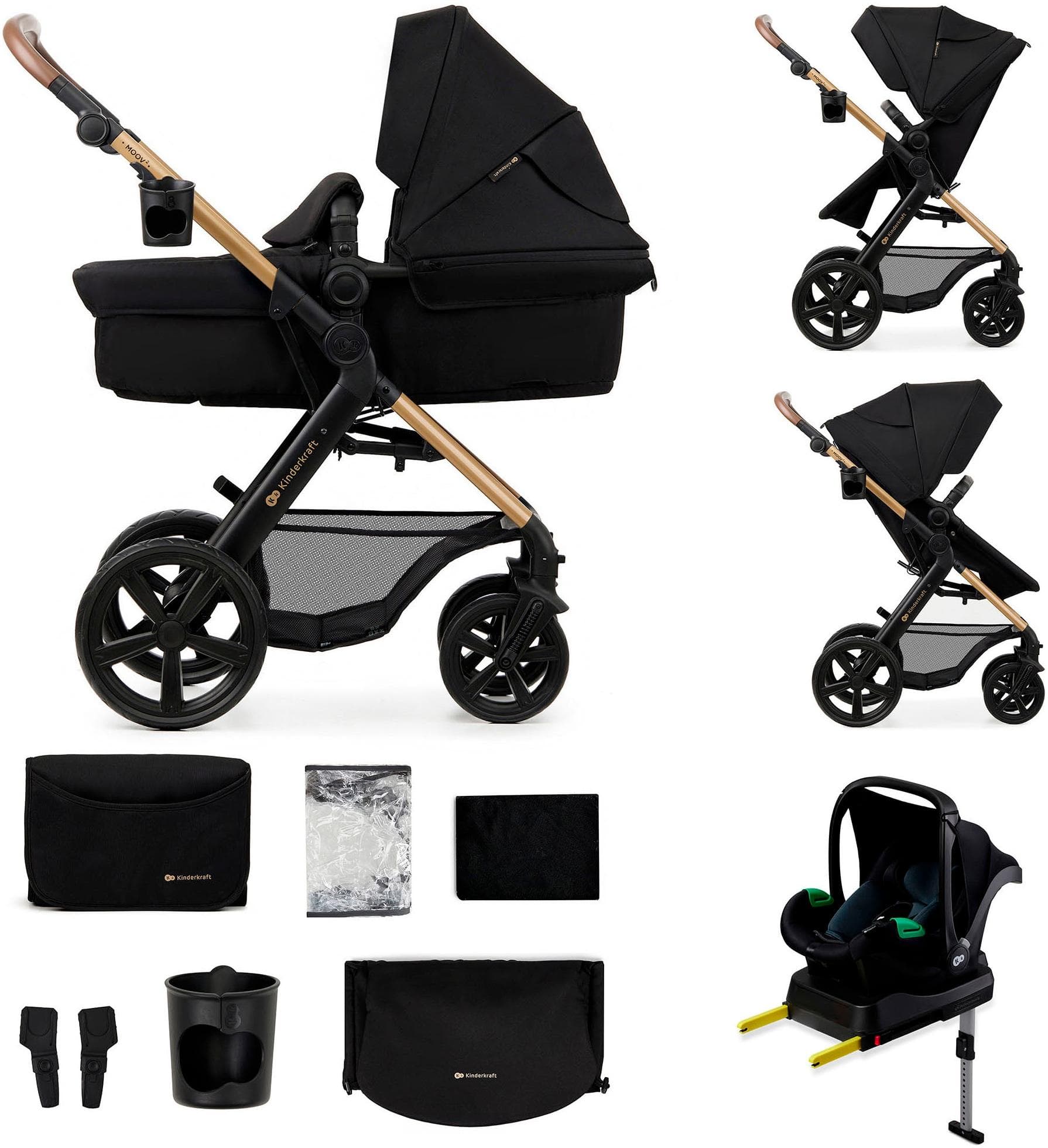 Kombi-Kinderwagen Kinderkraft MOOV 2 4in1 EVA schwarz