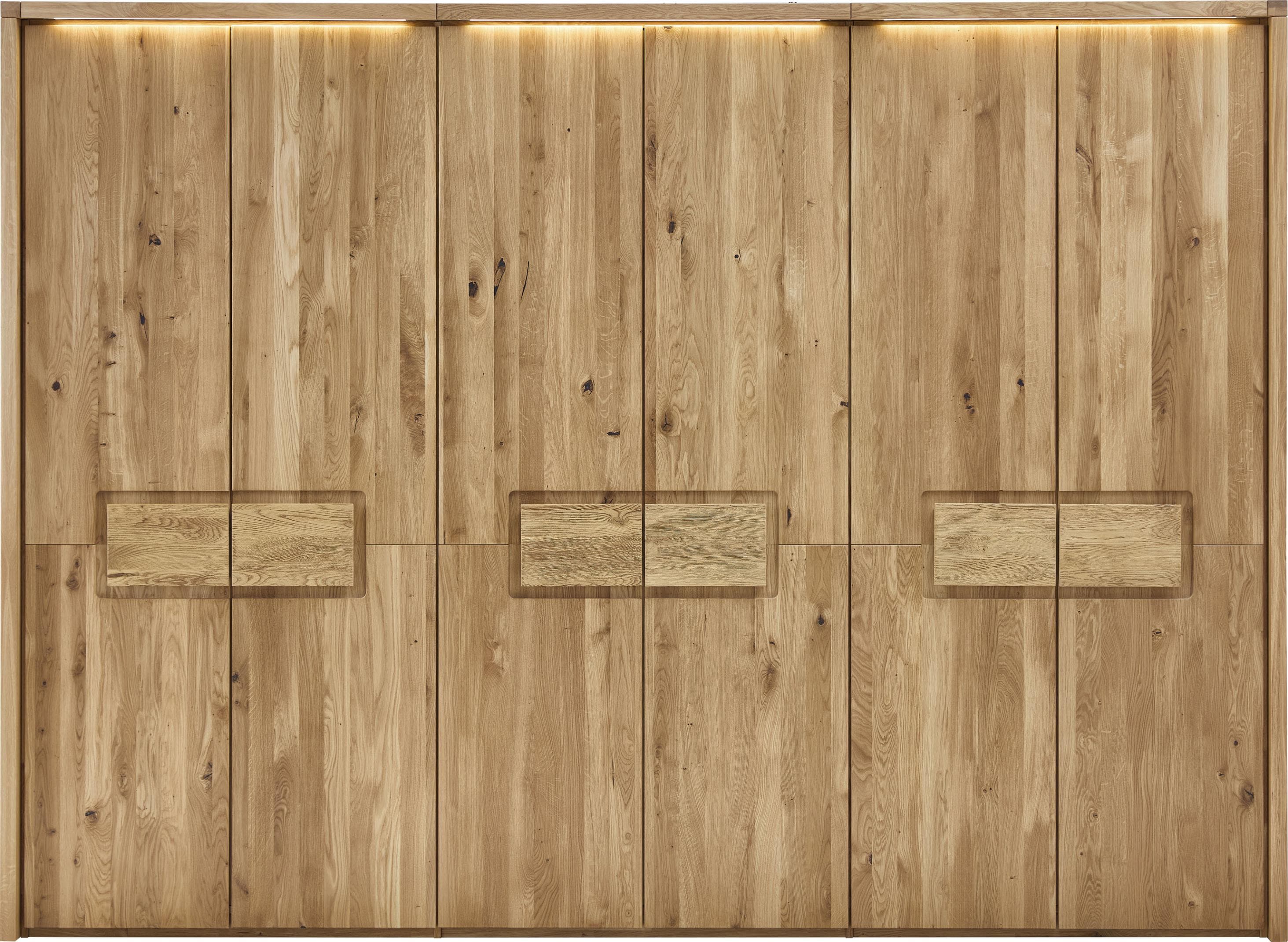 Home Affaire Ambroise Kleiderschrank Wildeiche Massivholz mit LED-Passepartout