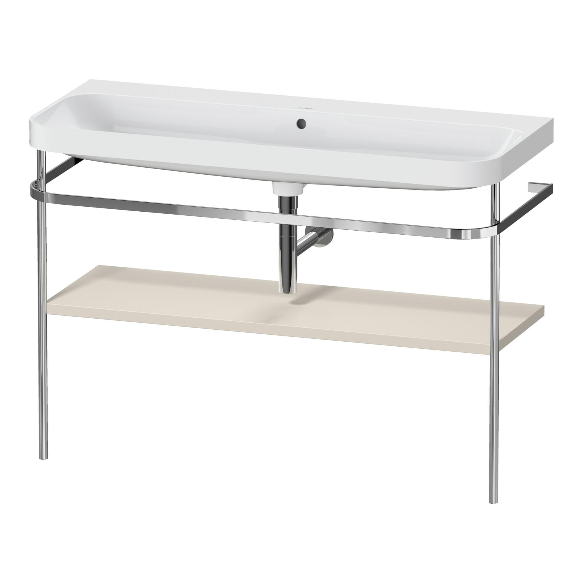 Duravit Happy D.2 Plus c-shaped Set mit Metallkonsole Taupe Supermatt