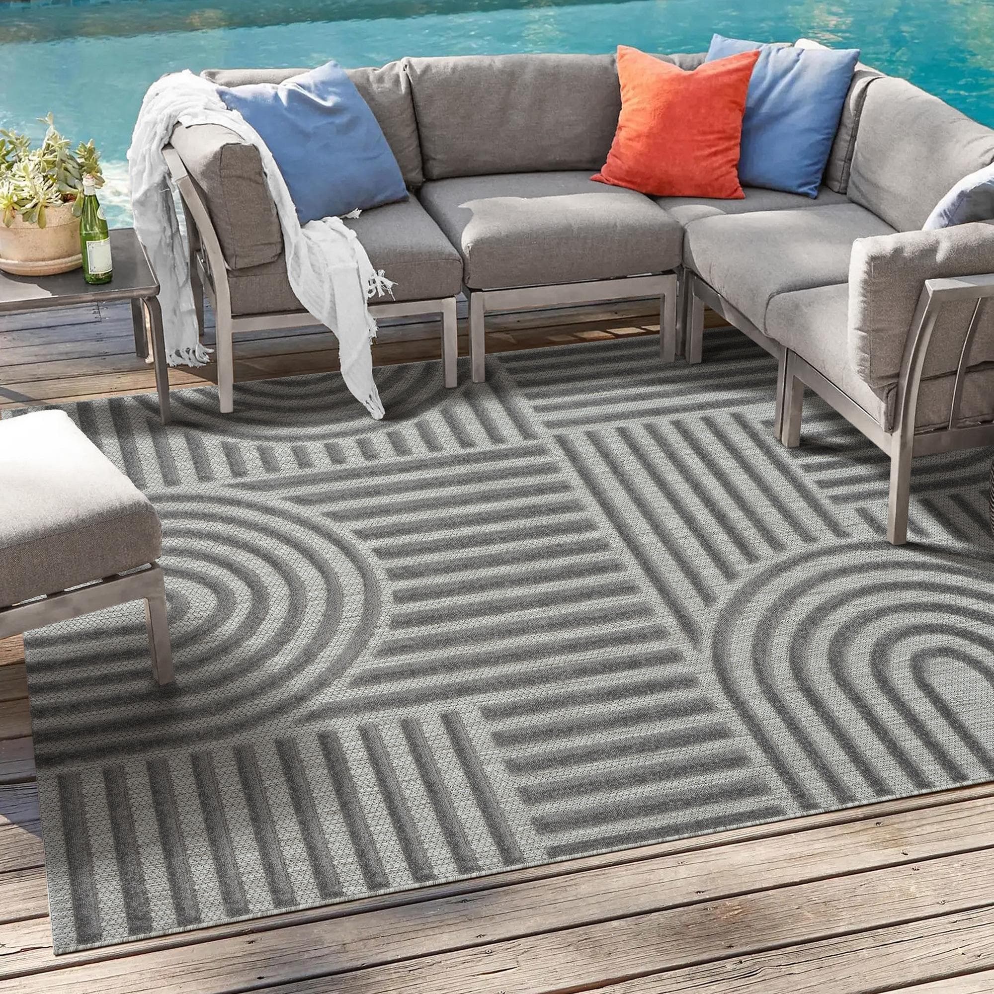 SANAT Berlin Teppich Grau In- und Outdoor