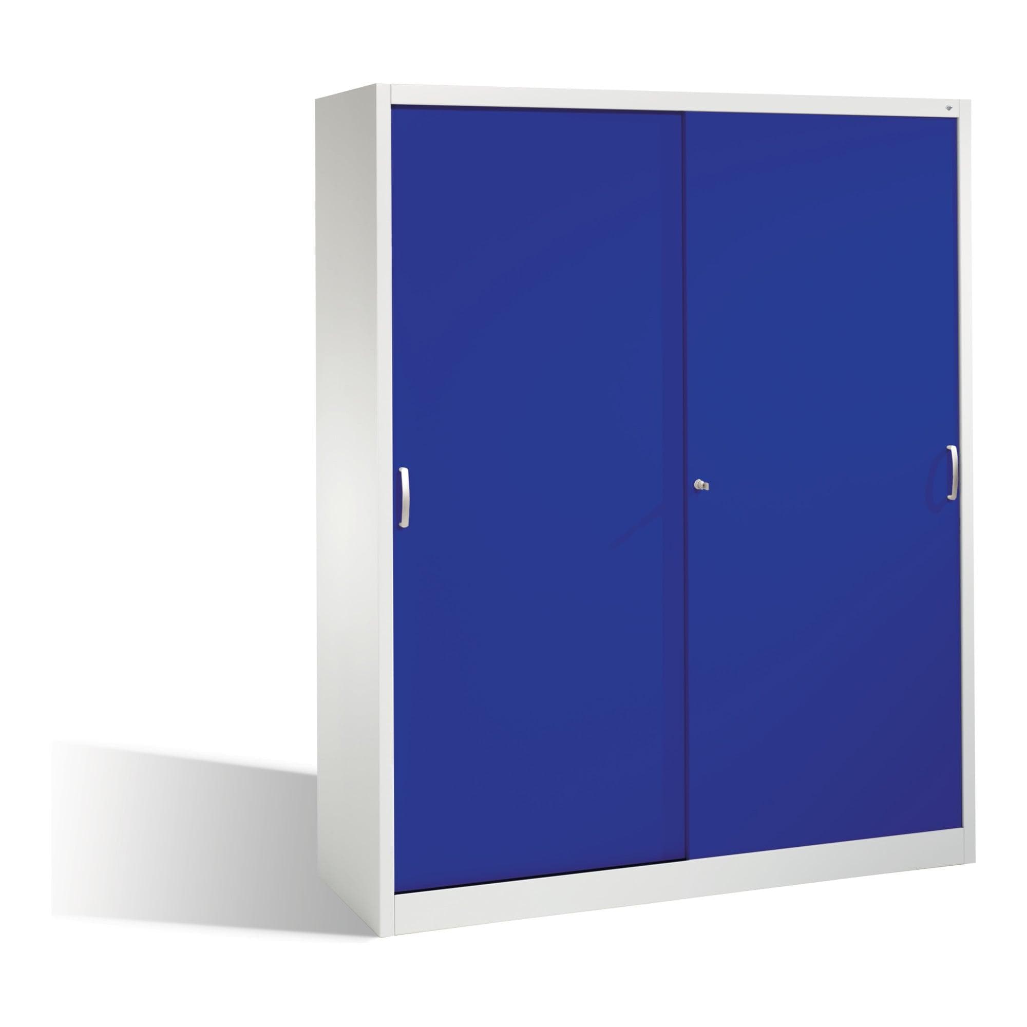 C+P Aktenschrank Acurado mit Schiebetüren, Lapisblau/Lichtgrau