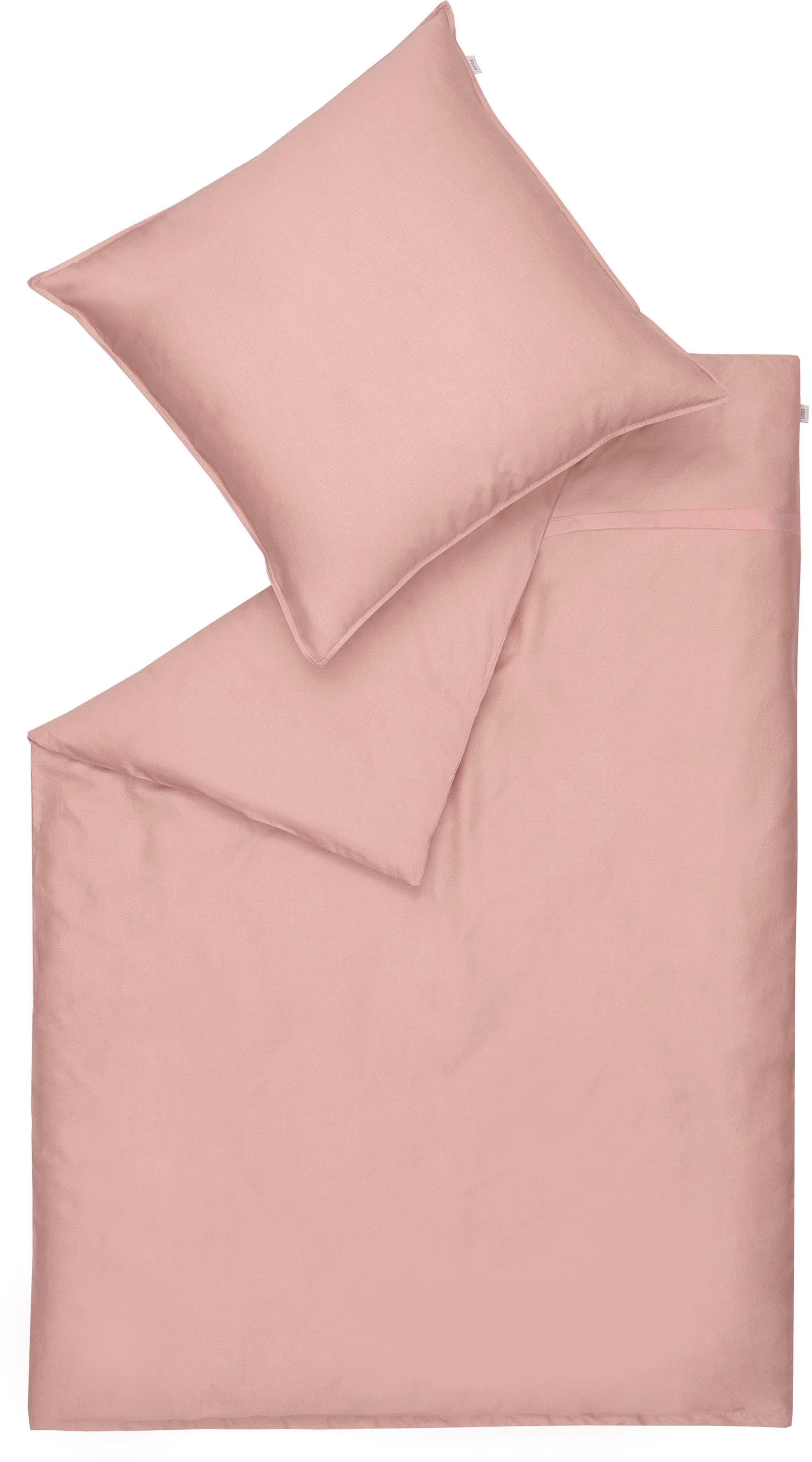 Schöner Wohnen Bettwäsche Pure Satin Rosa Creme 100% Baumwolle