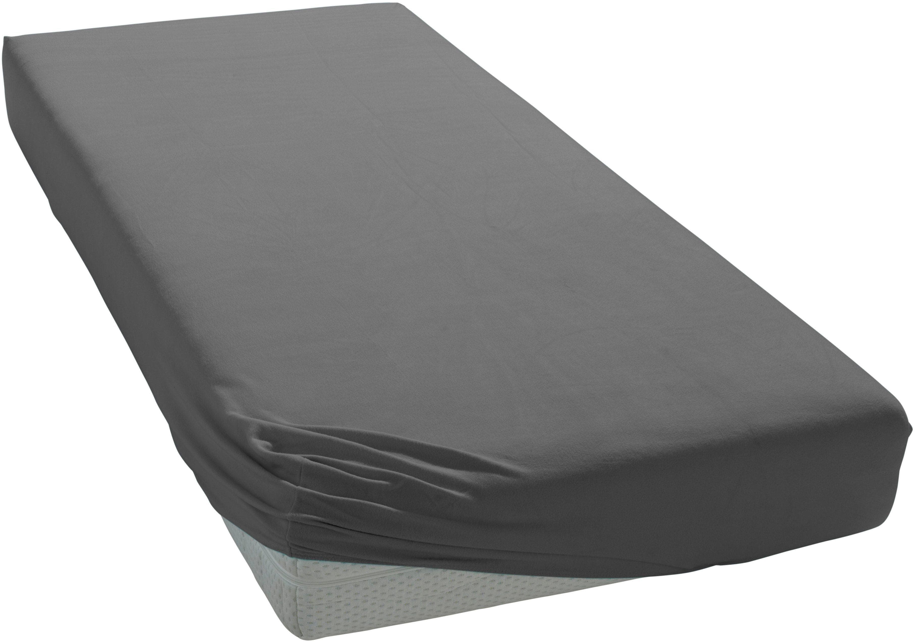 bellana Spannbettlaken Topper 100% Mako-Baumwolle Grau