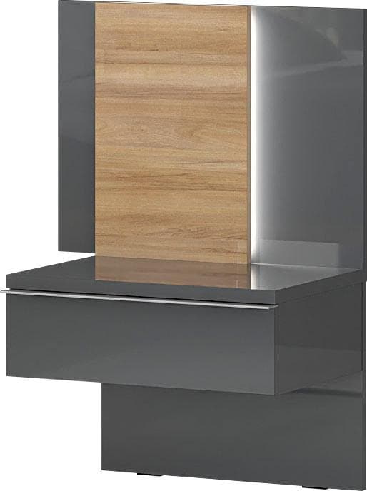 OTTO HOME Onyx Nachtkonsole Anthrazit Hochglanz mit LED & Soft-Close