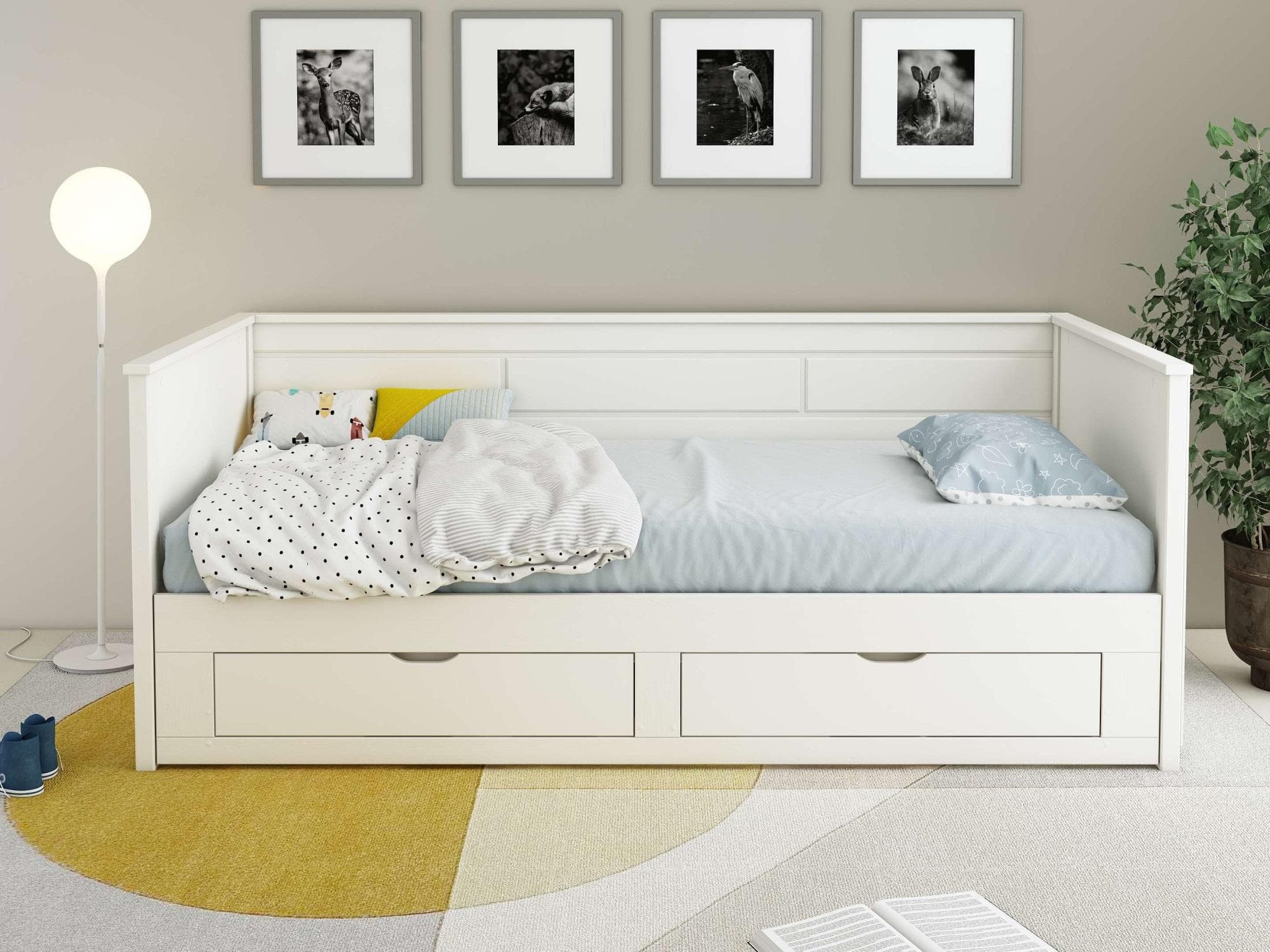 Daybed OTTO HOME Leorben Weiß Massivholz mit Schubladen