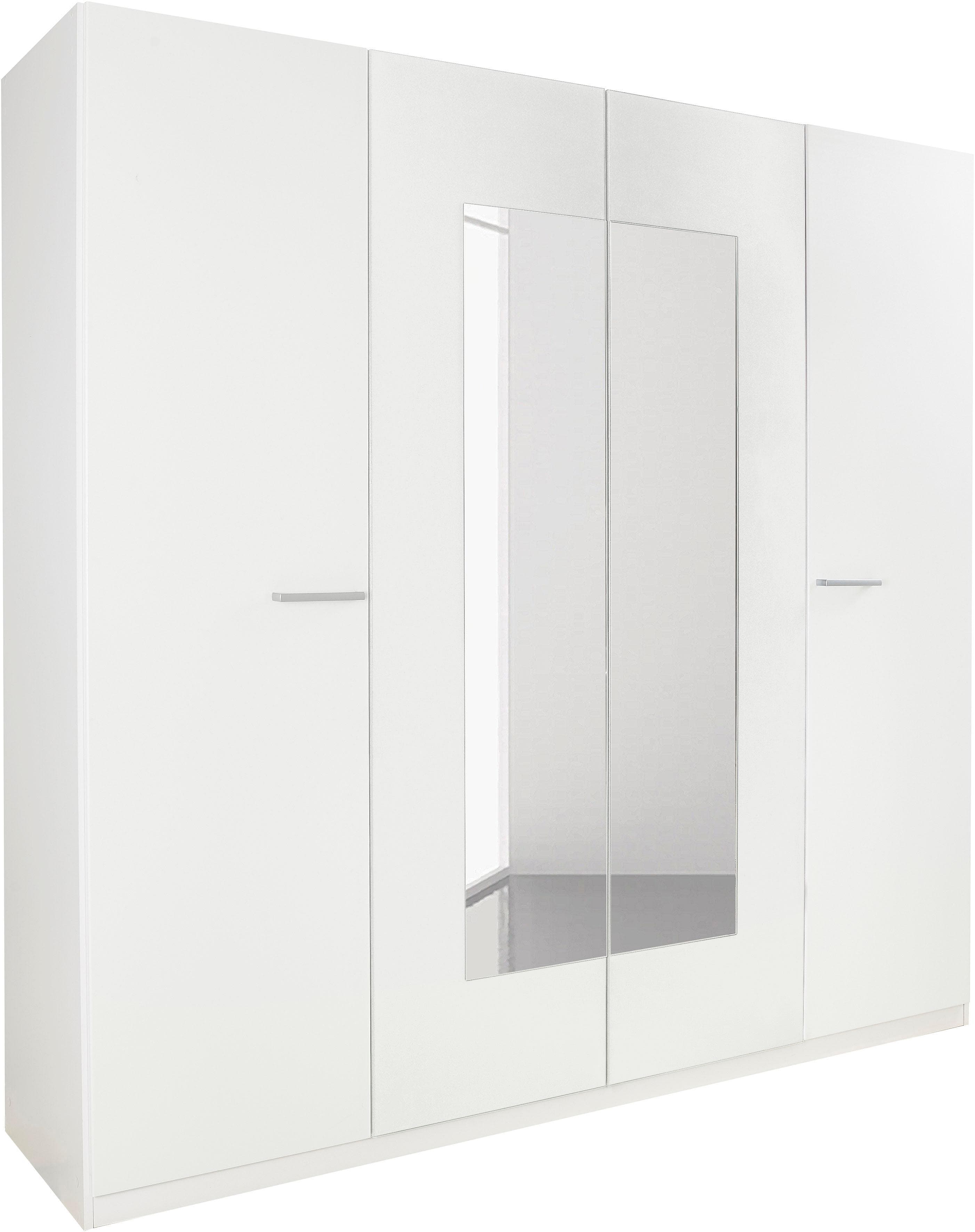 Rauch Borba Drehtürenschrank Weiß mit Spiegeln