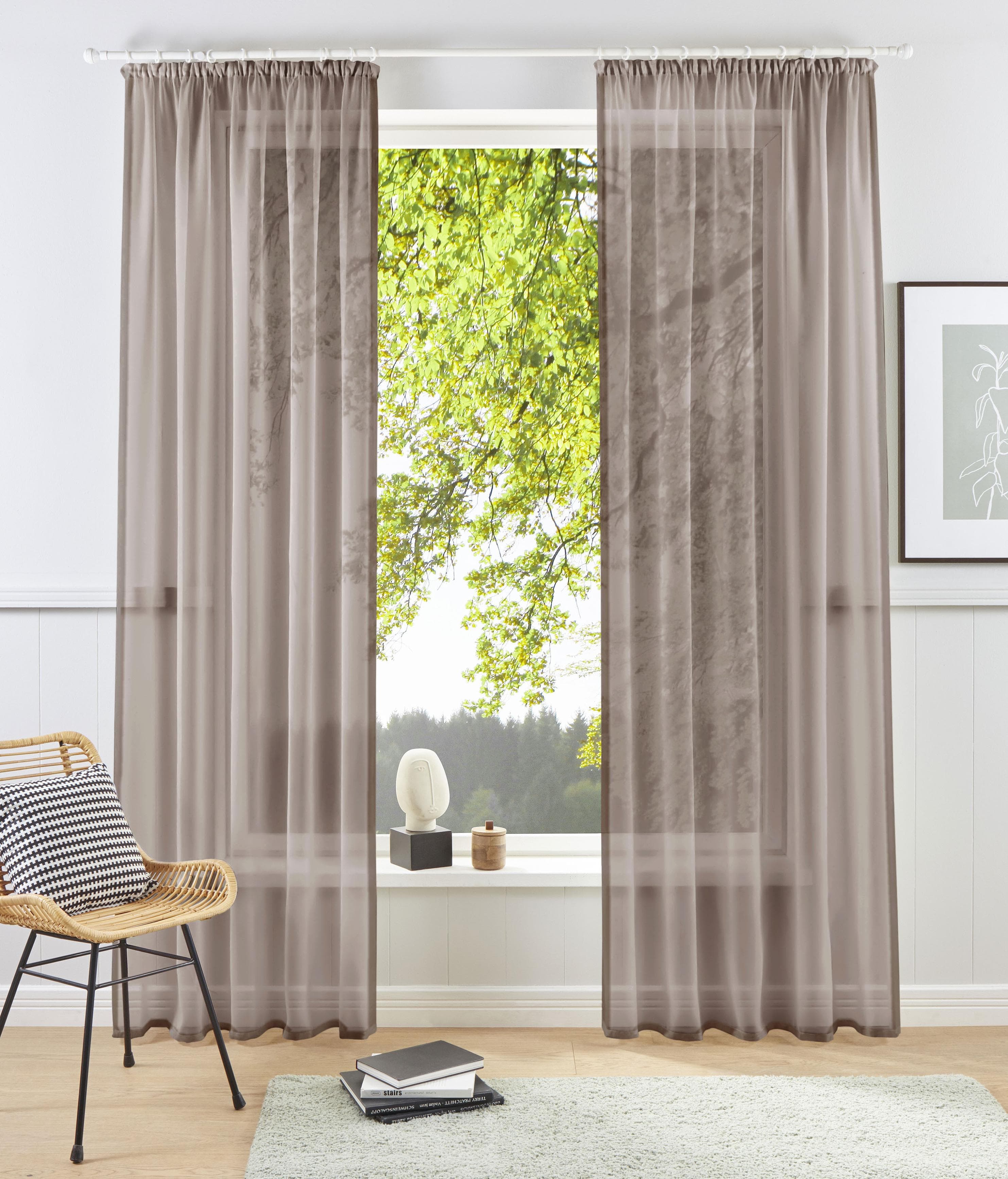 Gardine OTTO HOME XANA Taupe 145x245 cm Voile Polyester
