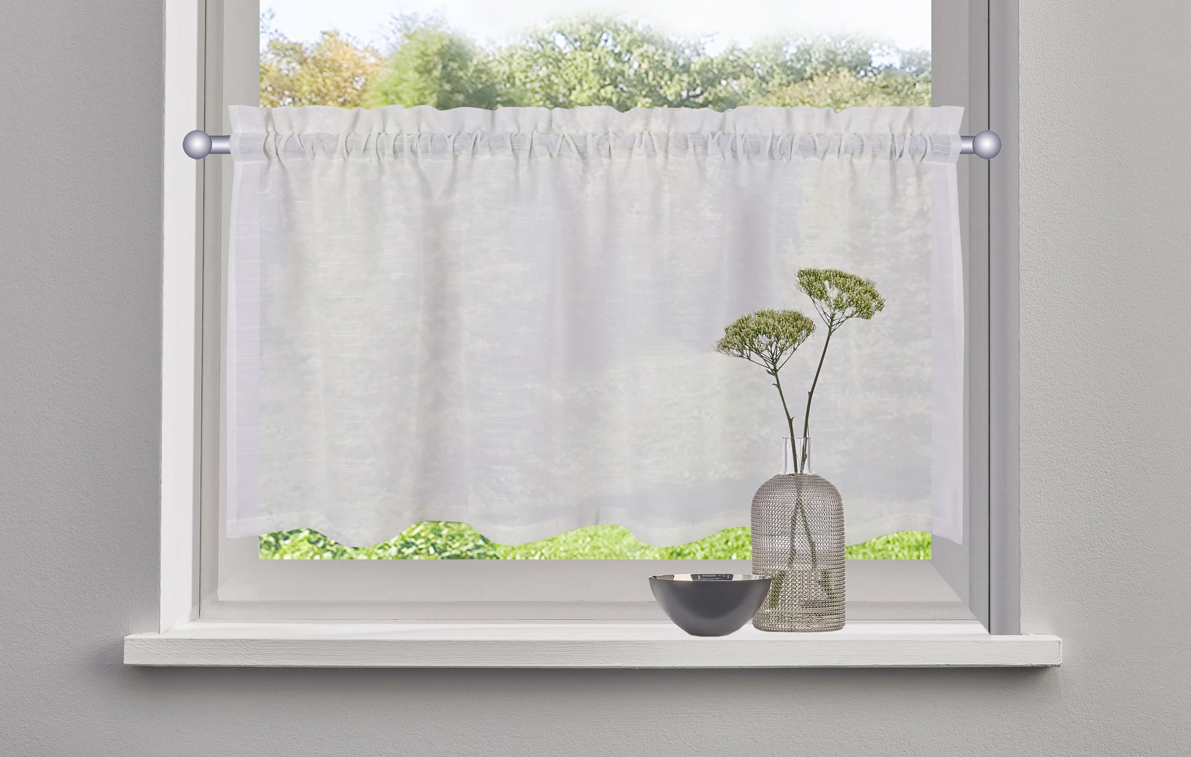 my home Scheibengardine Louvelle weiß 120x60 cm