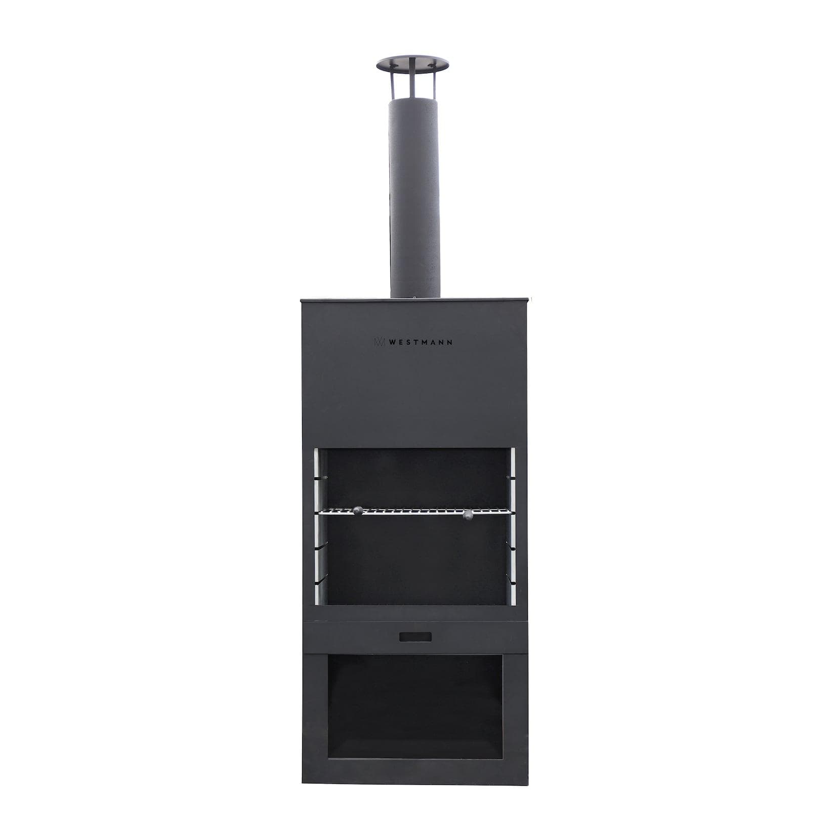 Westmann Grill und Gartenkamin Schwarz Pulverbeschichteter Stahl