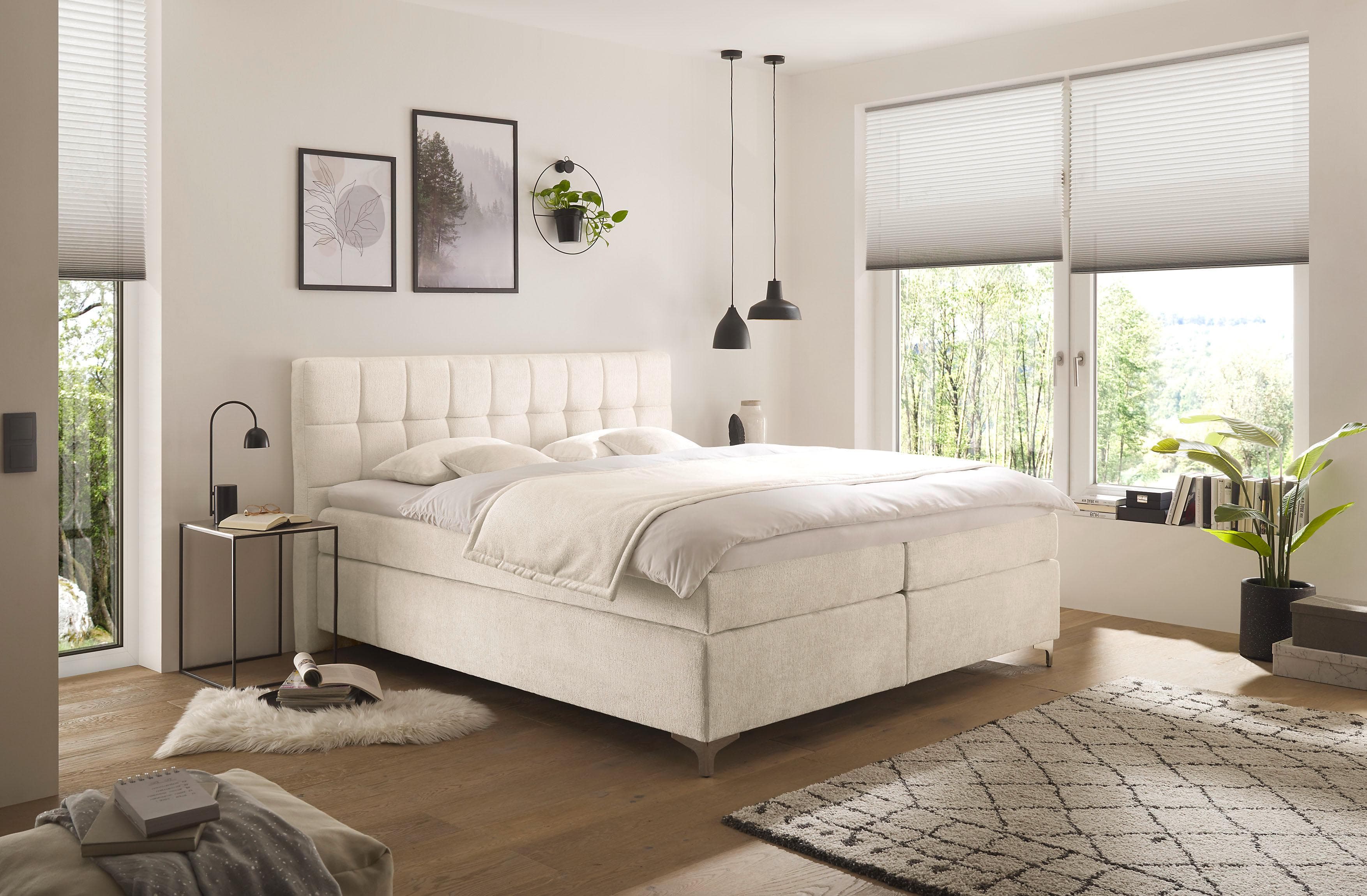 Hapo Boxspringbett Nizza cremeweiß 100x200 cm