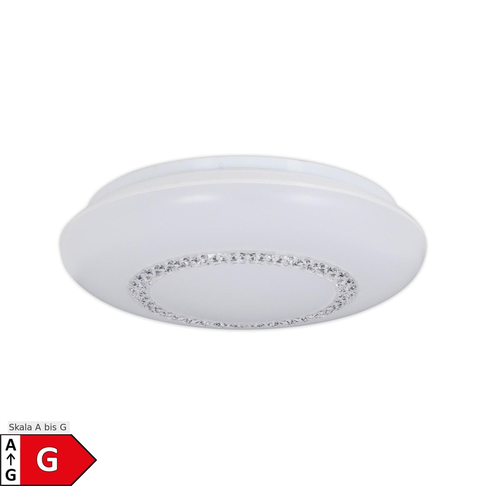 NÄVE LED Deckenleuchte Pilsen Weiß Acrylschirm Kristallelemente