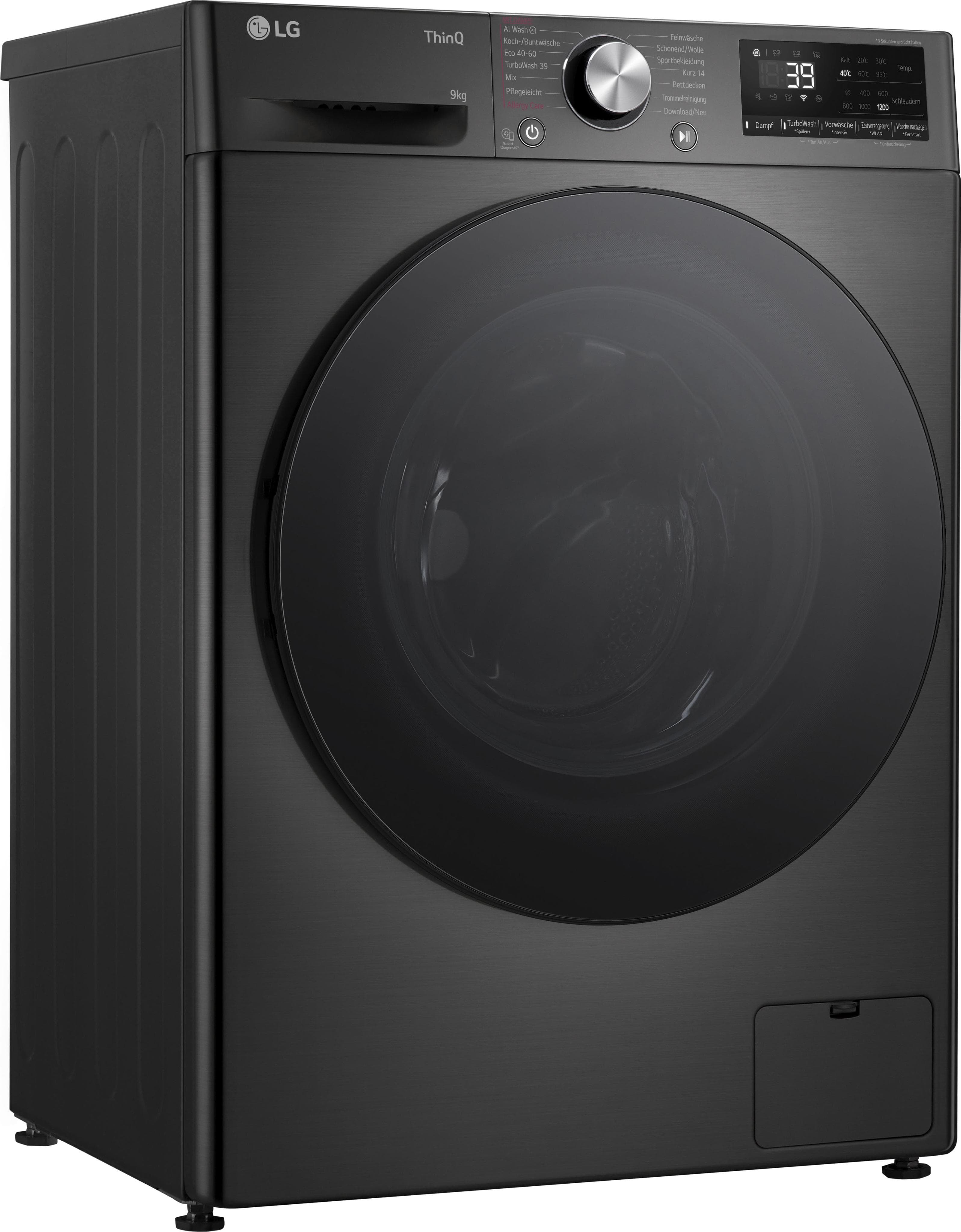 LG Waschmaschine F2V7SLIM9B schwarz 9kg 1200 U/min