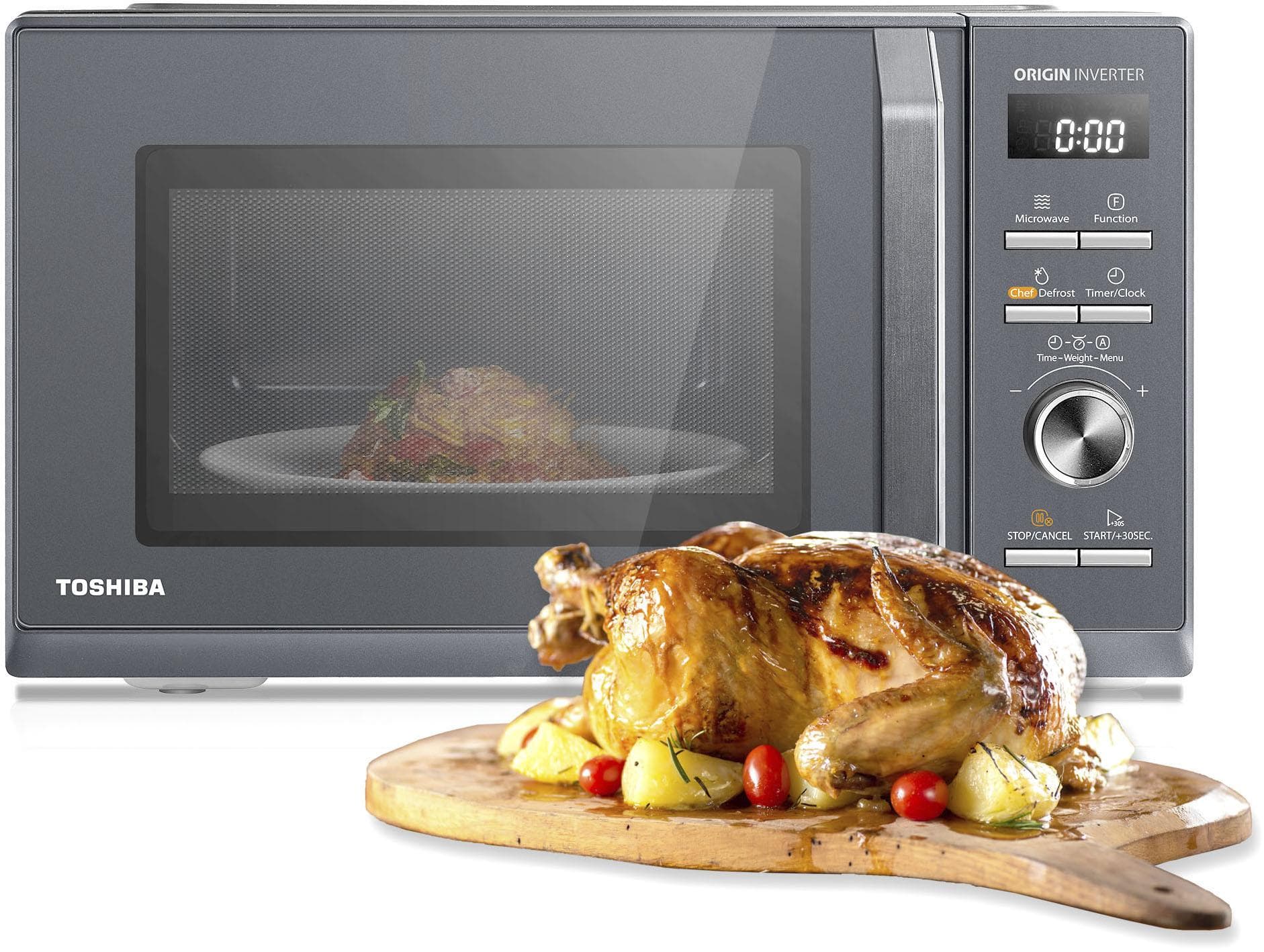 Toshiba Mikrowelle mit Grill 25L Morandi Grau