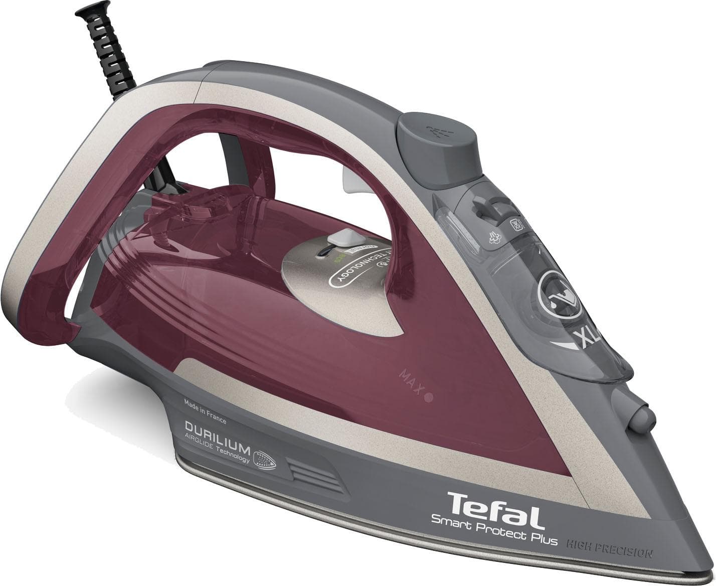 Tefal Smart Protect Plus FV 6870 Dampfbügeleisen Grau/Dunkelrot